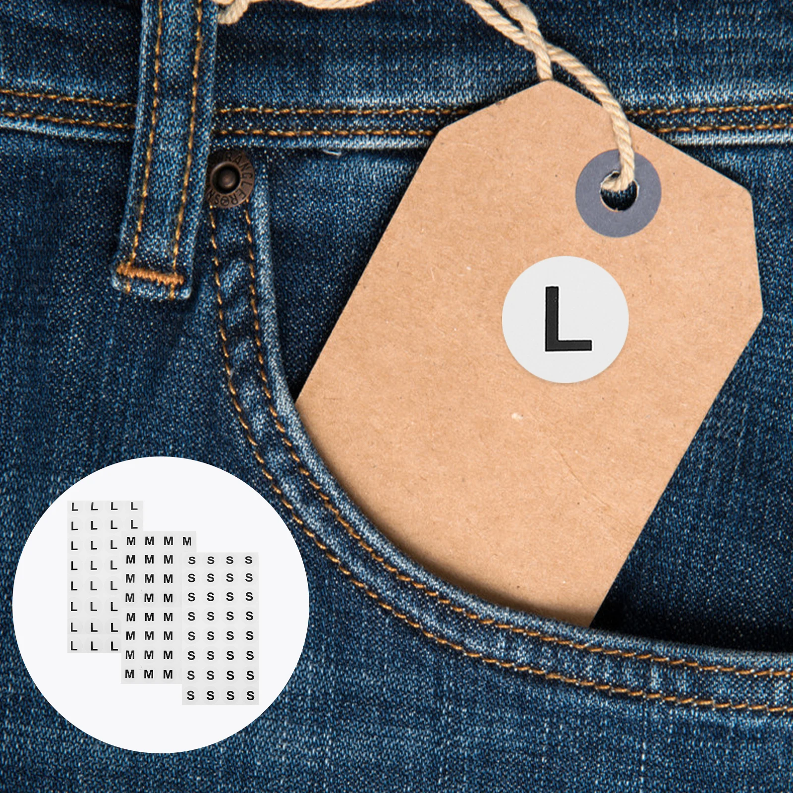 

1500Pcs Round Size Stickers SelfAdhesive Labels For Clothes Sml Sizes Classification