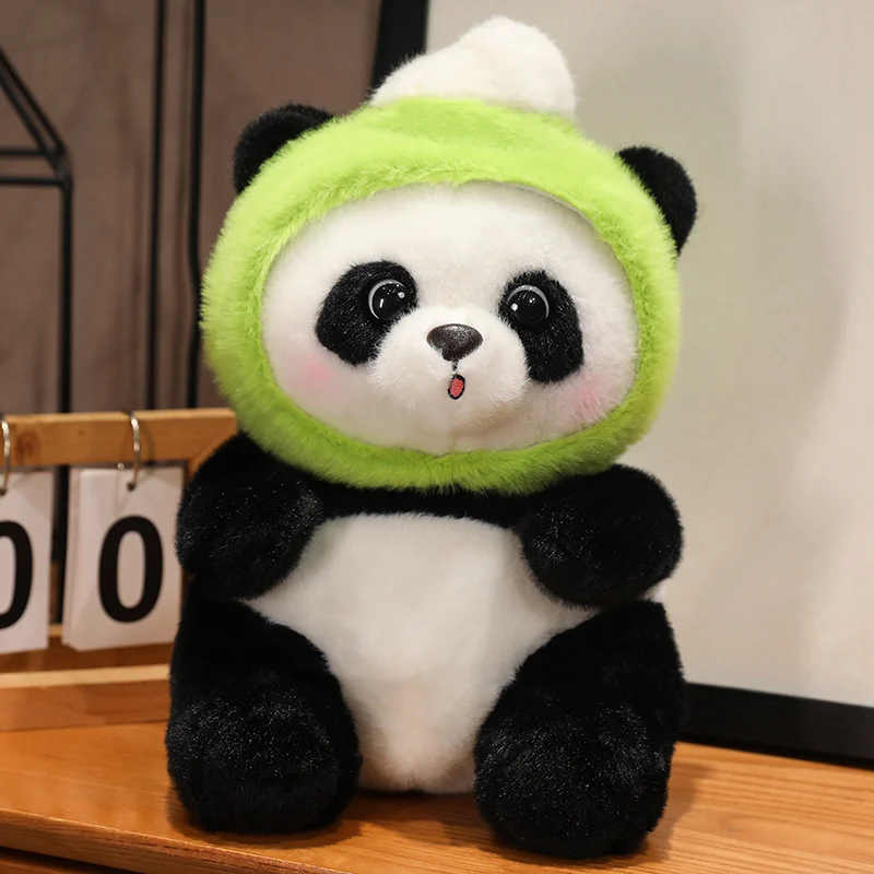 Cute Panda Plush Toys Lovely Animal Bears Cosplay Ice Cream Burger Takeout  Stuffed Soft Kids Birthday Gift Home Decor