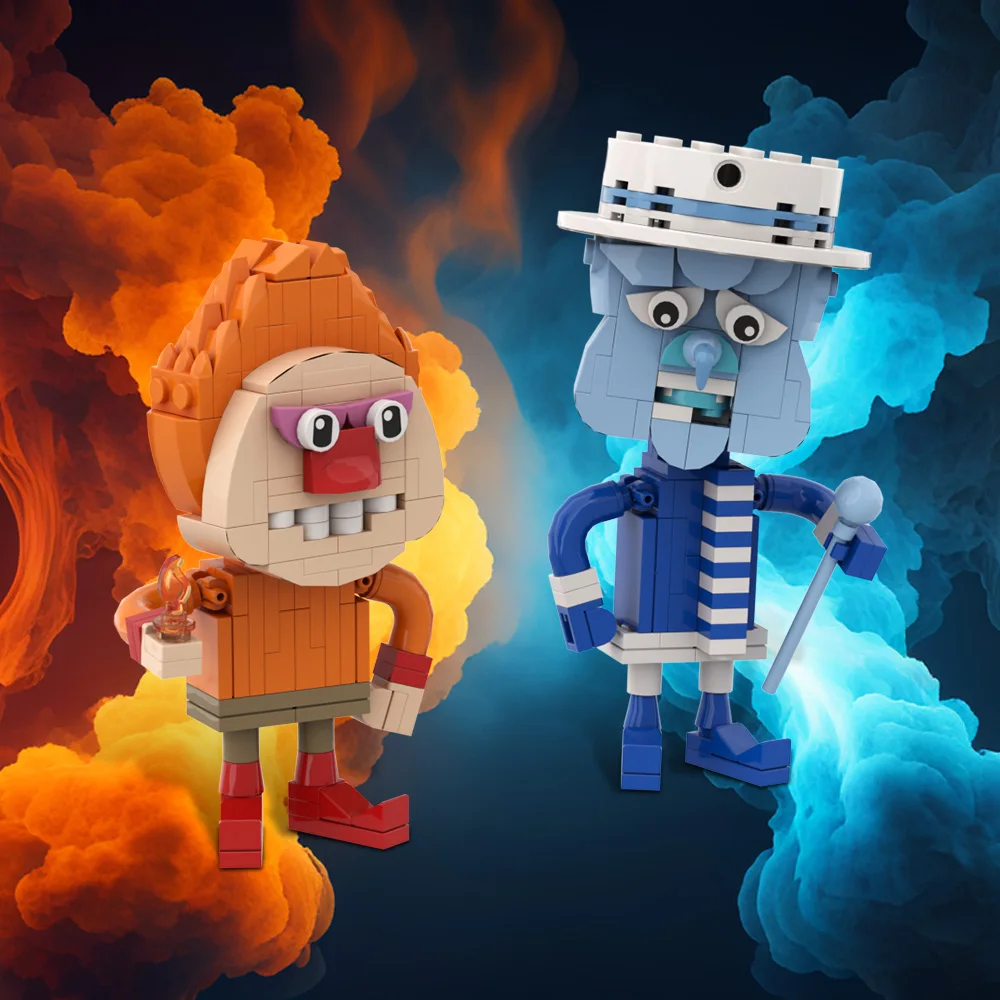 MOC Snow Miser And Heat Miser Building Blocks Model Christmas Elves Action Figures Bricks DIY Assembly Toys Kids Birthday Gifts