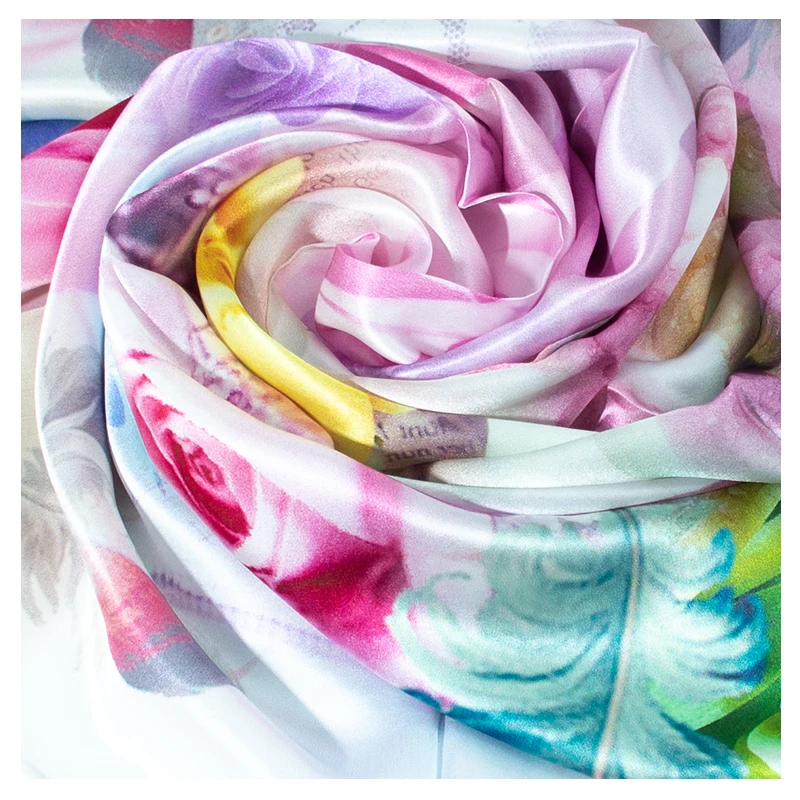 

100% Mulberry Silk Spring Flower Scarf, With Natural Beauty, Adding A Touch Of Vitality And Romance