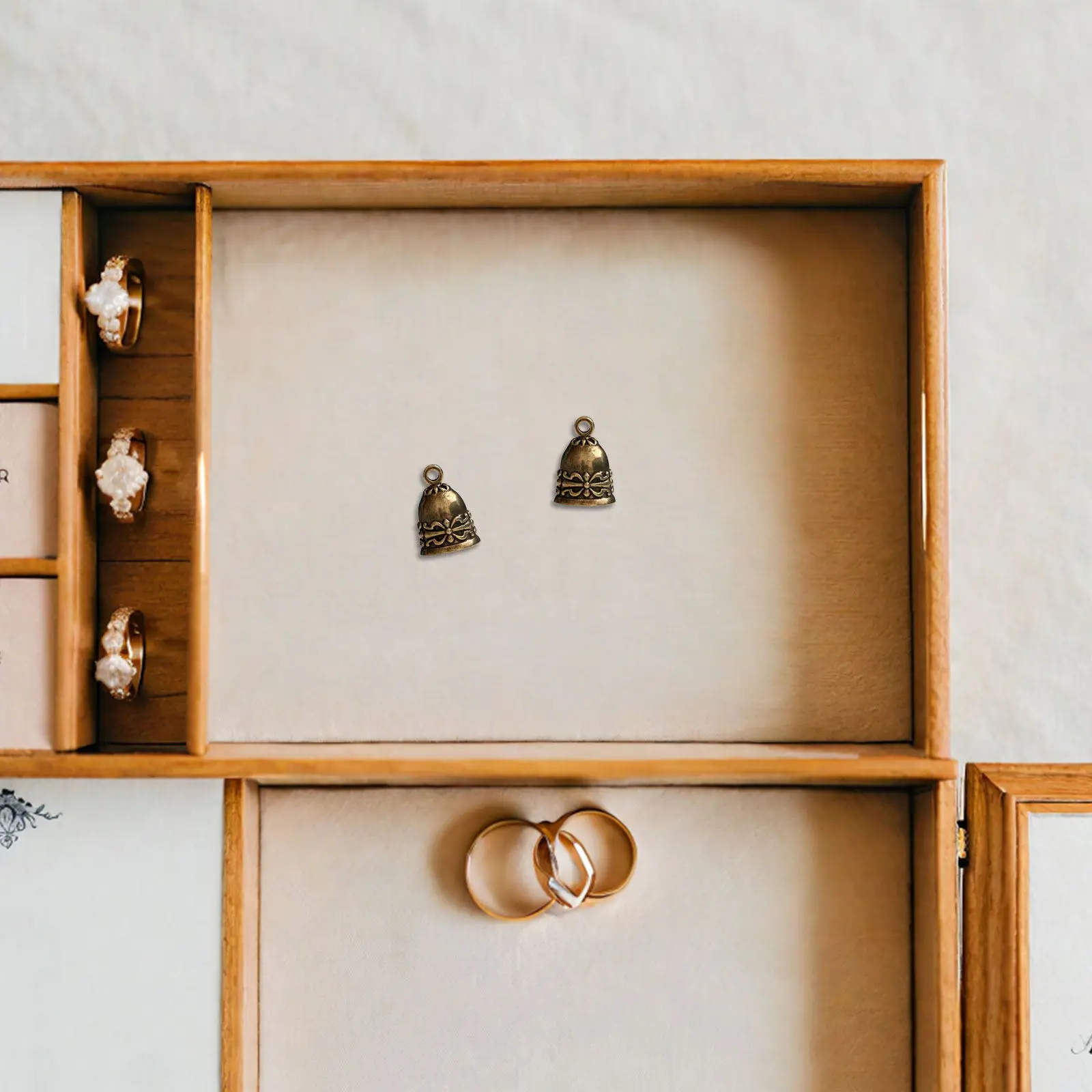 

6Pcs Brass Mini Jingle Bells Vintage Hanging Bells for DIY Crafts Jewelry Making Wreath Decor Pet Collar Handbag Wall