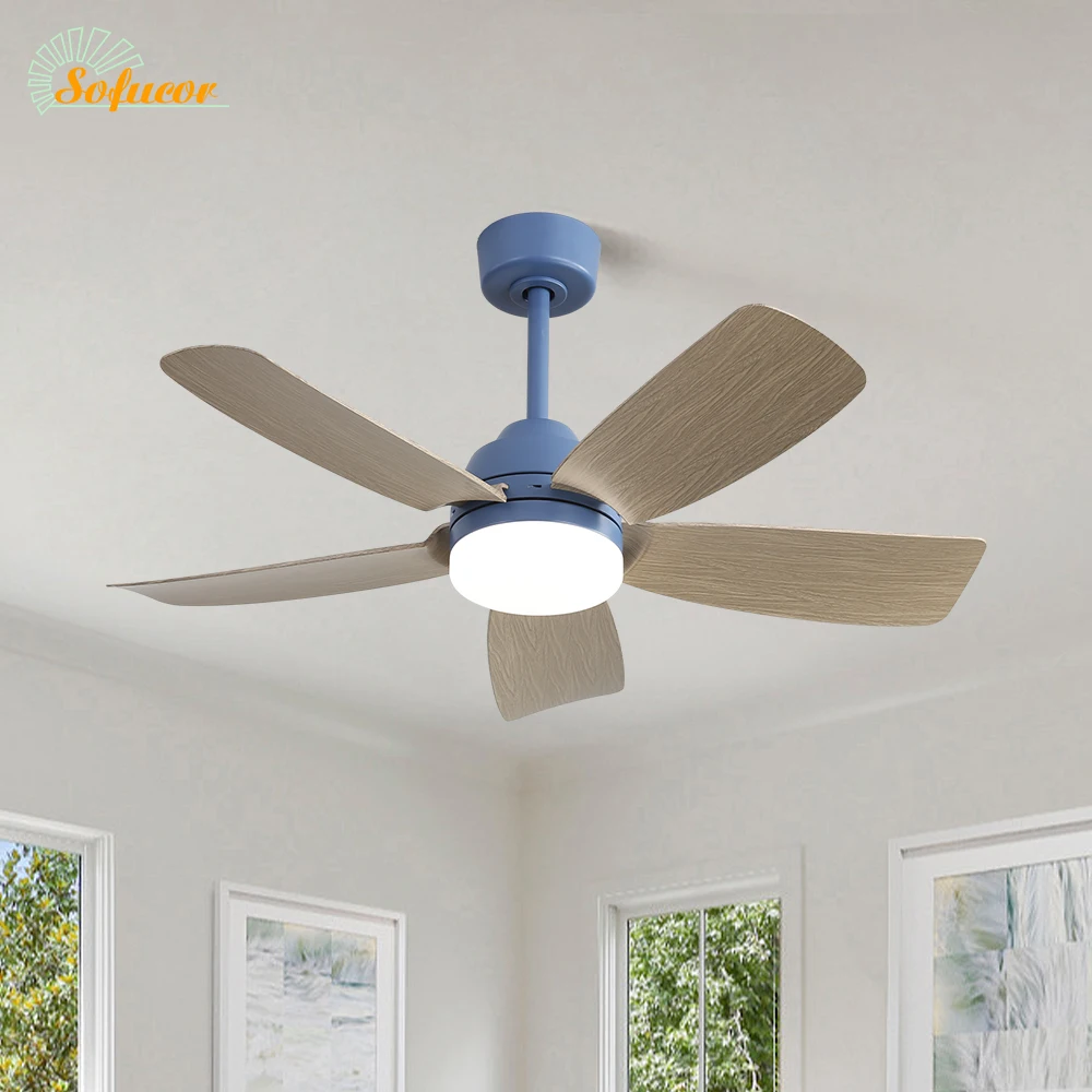Sofucor 42 Inch 5 Blade Ceiling Fan With LED DC 6-Speed High Wind Speed With Remote Control for rooms