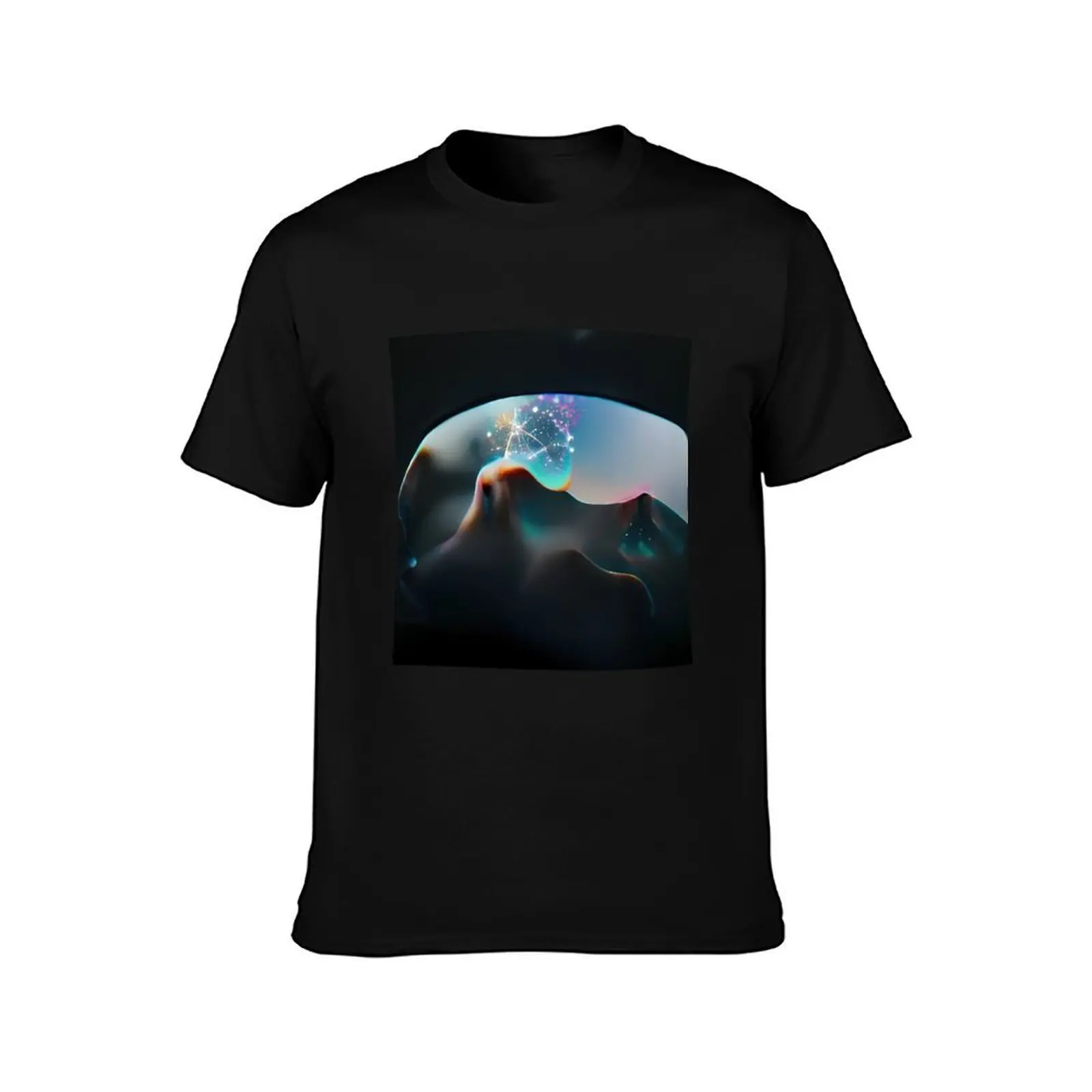 Abstract Impression of a Virtual World T-Shirt Plus Size Simple Casual Top T-Shirt