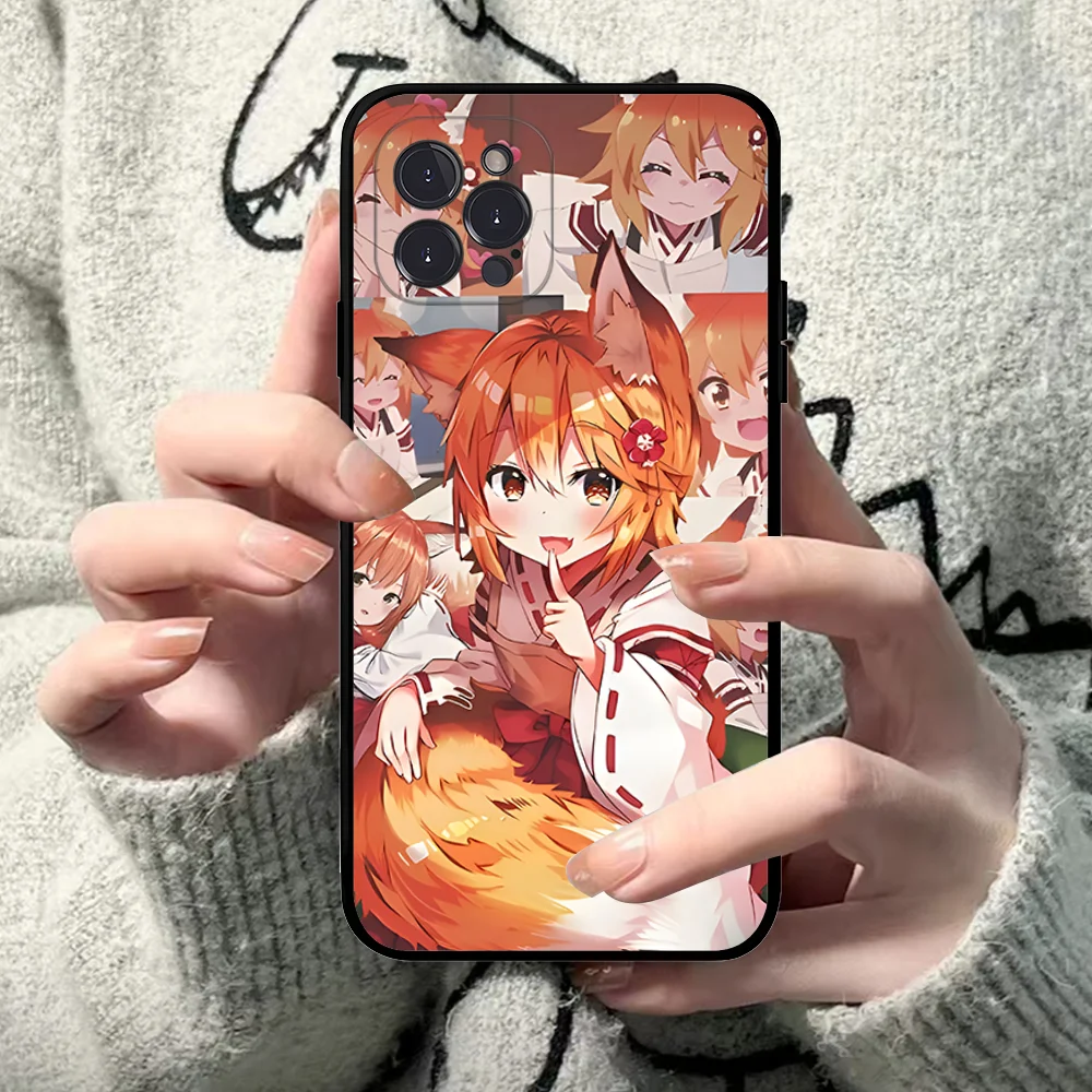 The Helpful Fox Senko-san Wall Phone Case Silicone Soft for iphone 15 14 13 12 11 Pro Mini XS MAX 8 7 6 Plus X XS XR Cover