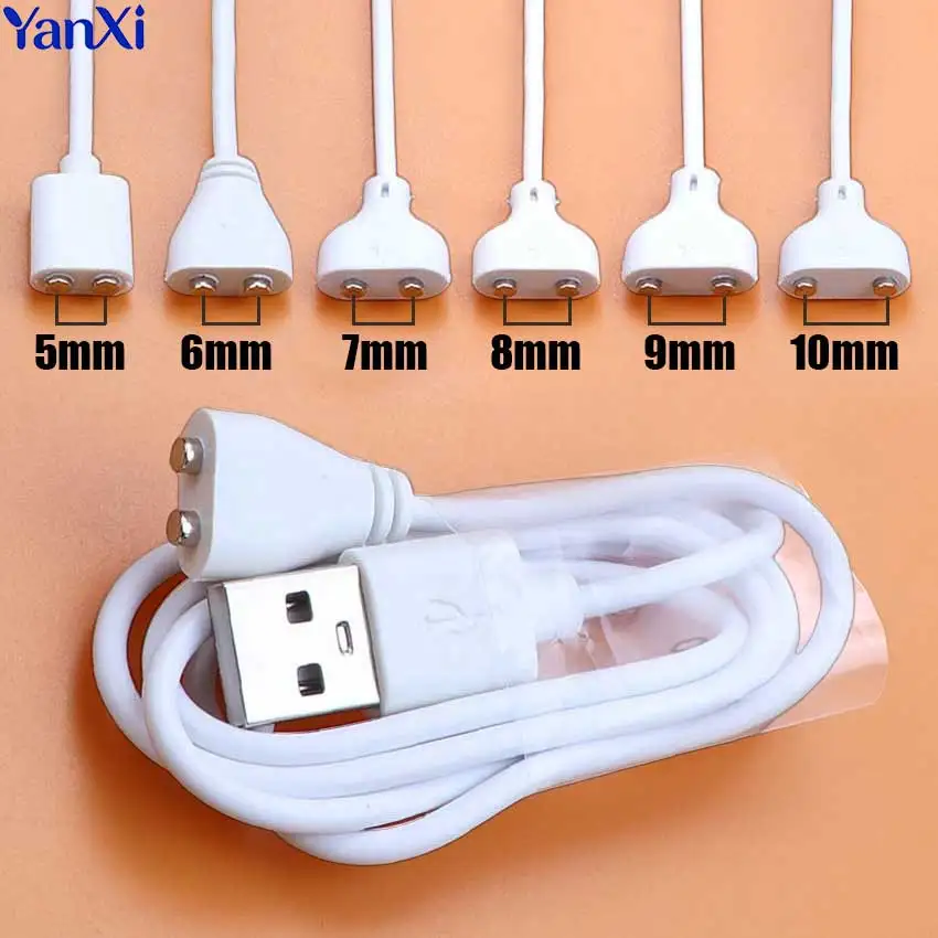 1.2A 80cm Magnetic Charging Cable 2Pin Center Spacing 5/6/7/8/9/10mm Magnet Suction USB Power Charger Wire Smart Watch Data Cord