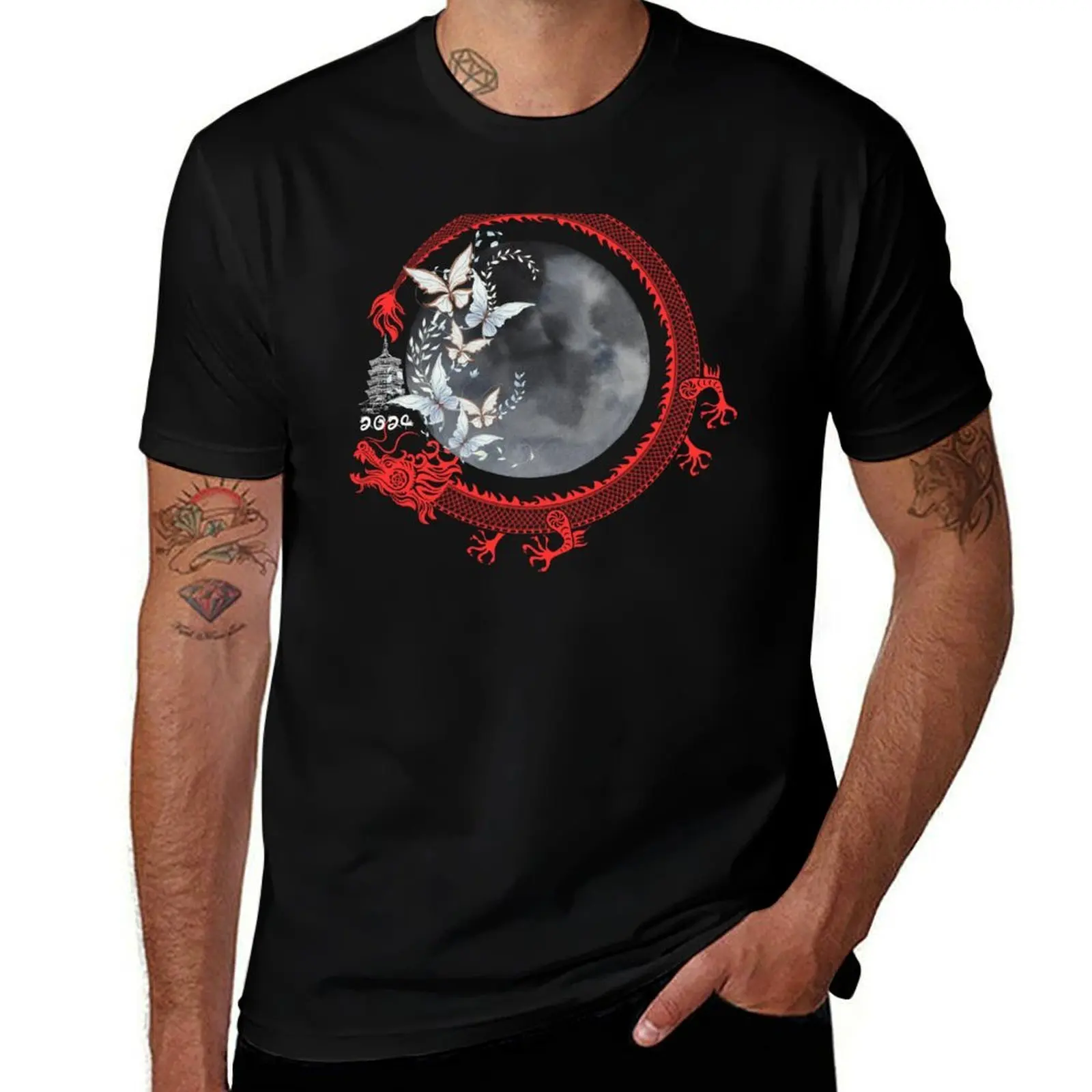 Papillon lunaire chinois2024 T-Shirt Work Casual Loose Fit T-Shirt