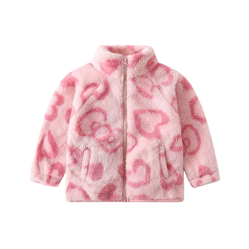 2-7T New Arrival All Printed Fleece Boys Girls Outwear Zipper Jackets Coats Toddler Coats Clothing