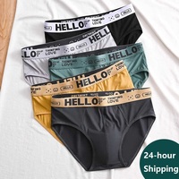 Men Briefs Men Sexy Breathable Underwears Summer Mens Elastic Underpants Large Size Male Comfortable Underpants Boxers 1/4Pcs