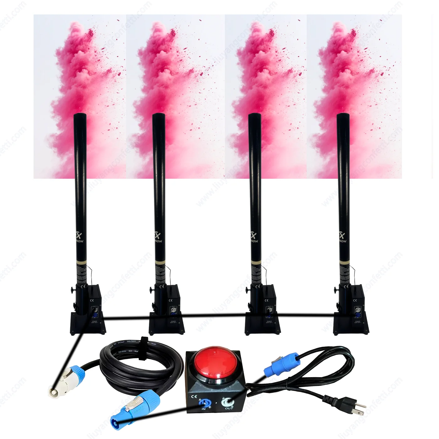 Wholesale Confetti Cannon Smoke Kit Blaster  Full Set Push Button Start Gender Reveal Machine And Powder