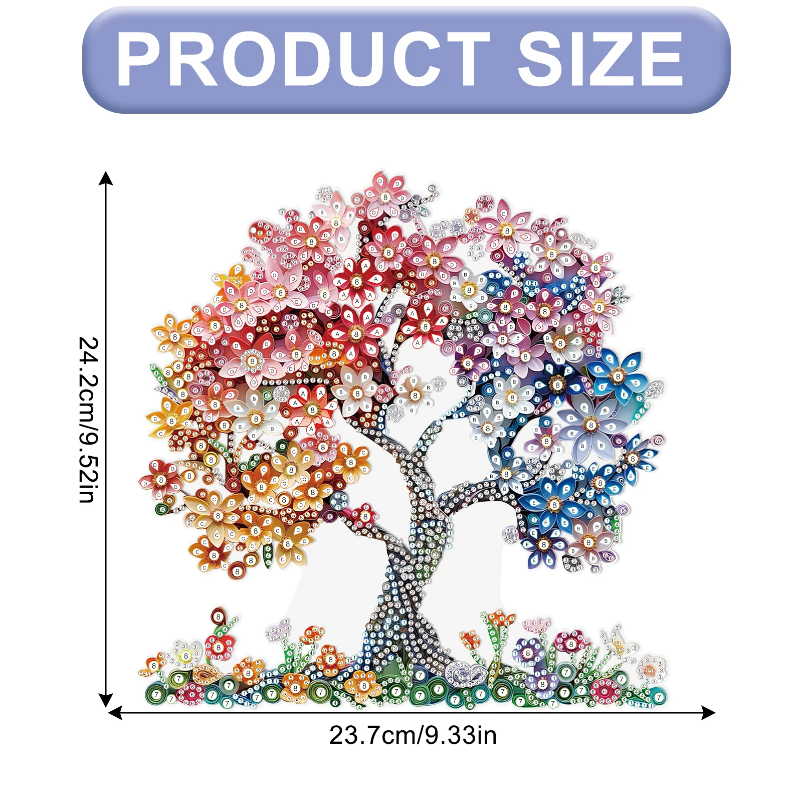 2D Flat Diamond Painting Hanging Pendant Kit,Colorful Theme Special Shape Diamond Hanging Window Pendant for Home Decor Art Gift