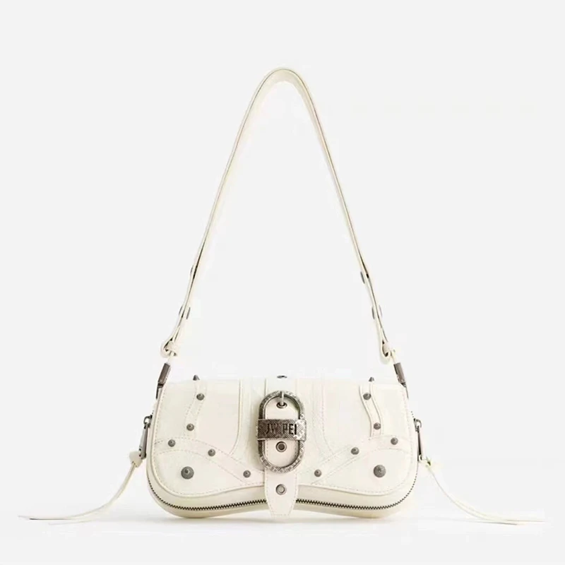 

Bullhorn Bun Pudding Bun Series Oil Wax Leather Motorcycle Bag Single Shoulder Handheld crossbody Underarm Bag