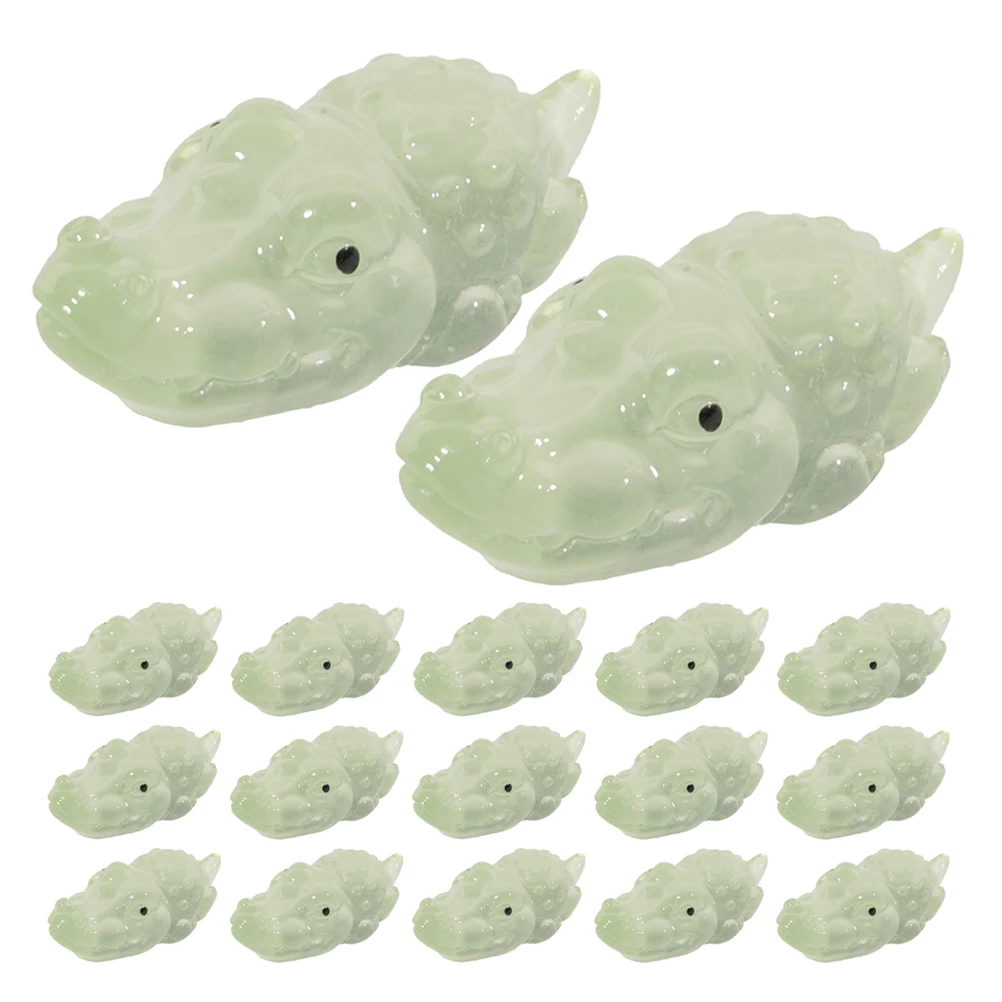 

Alligator Simulated Toy Home Decor Mini Animal Figurines Top Hat Decorations Green Resin