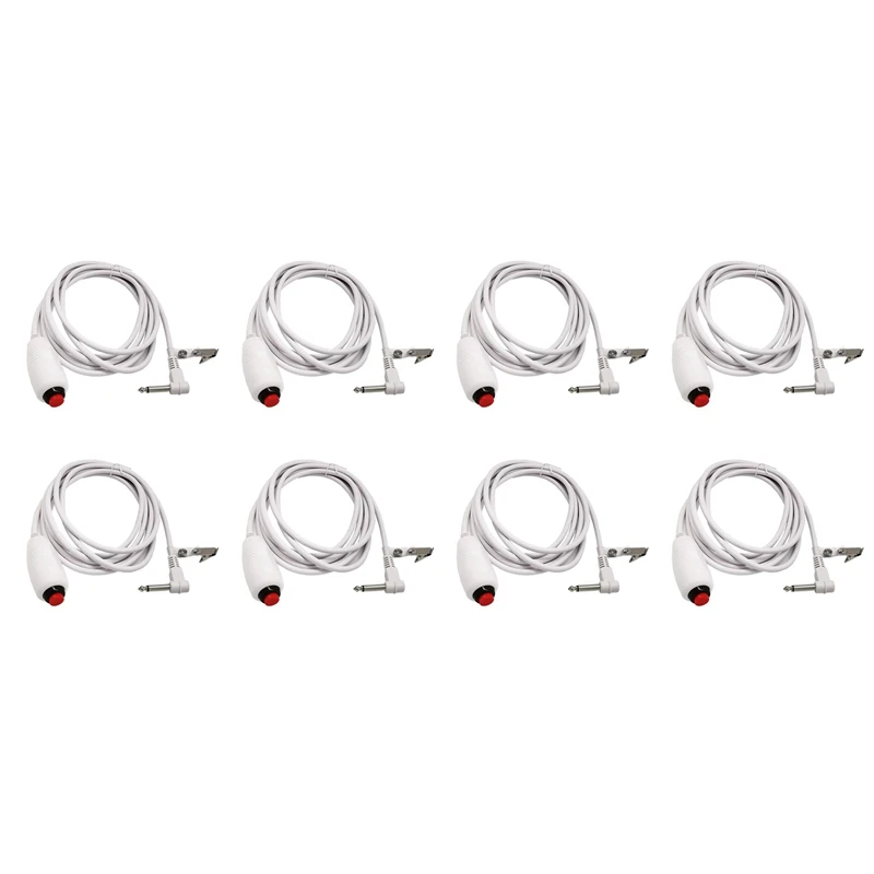 8X Nurse Call Cable 6.35Mm Line Nurse Call Device Emergency Call Cable With Push Button Switch