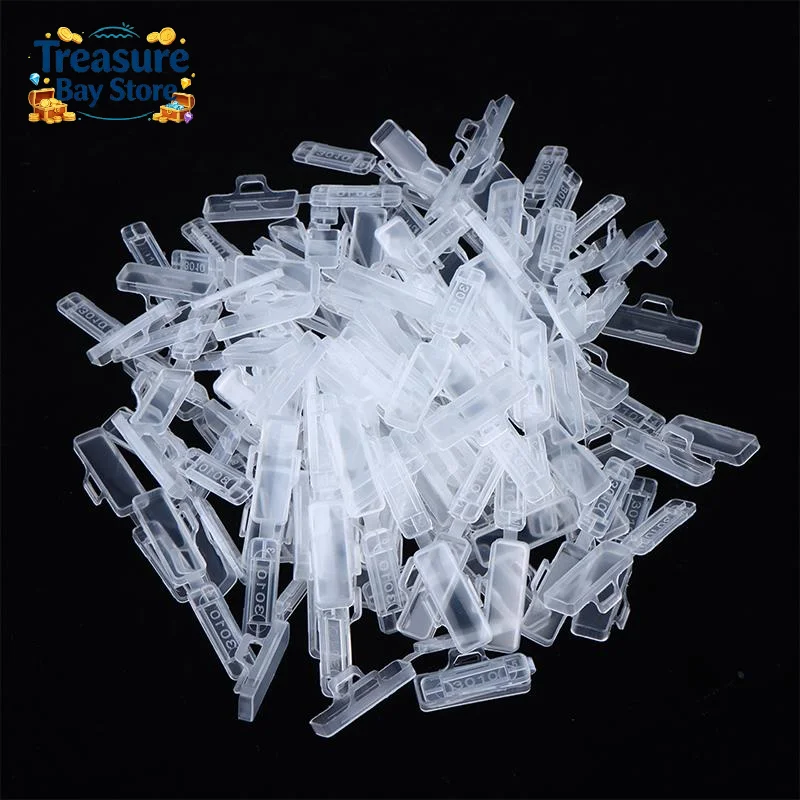 100Pcs Transparent Plastic Cable Label Tag Holders, Wire Marker Name Sign Identification Seal Cases For