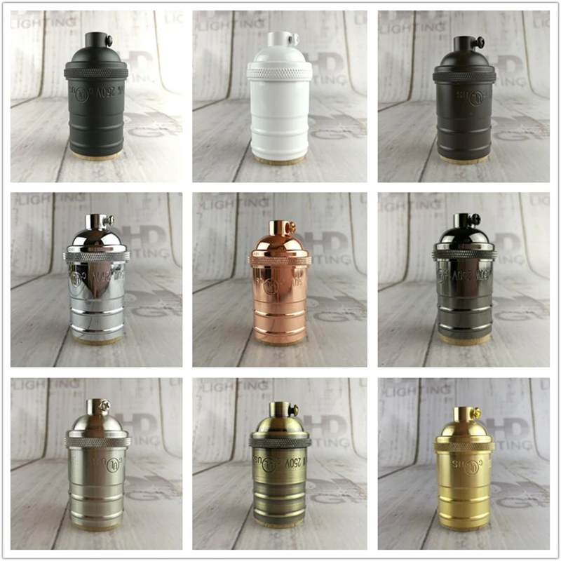100% brass quality Lamp Holder AC96-250V UL E27 DIY vintage rose Chandelier Lighting Base M10 copper holder light socket