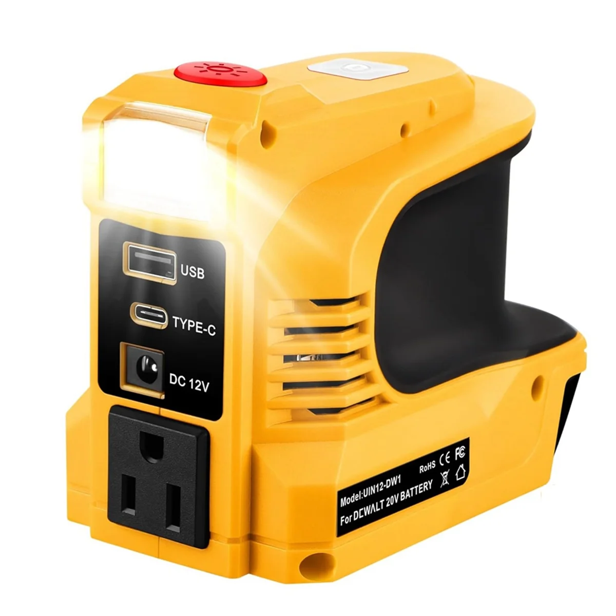 A002 Inverter Daya 180W untuk Baterai 20V, Konversi Catu Daya - Stopkontak Bertenaga Baterai DC 20V Ke 110V-120V Colokan AS