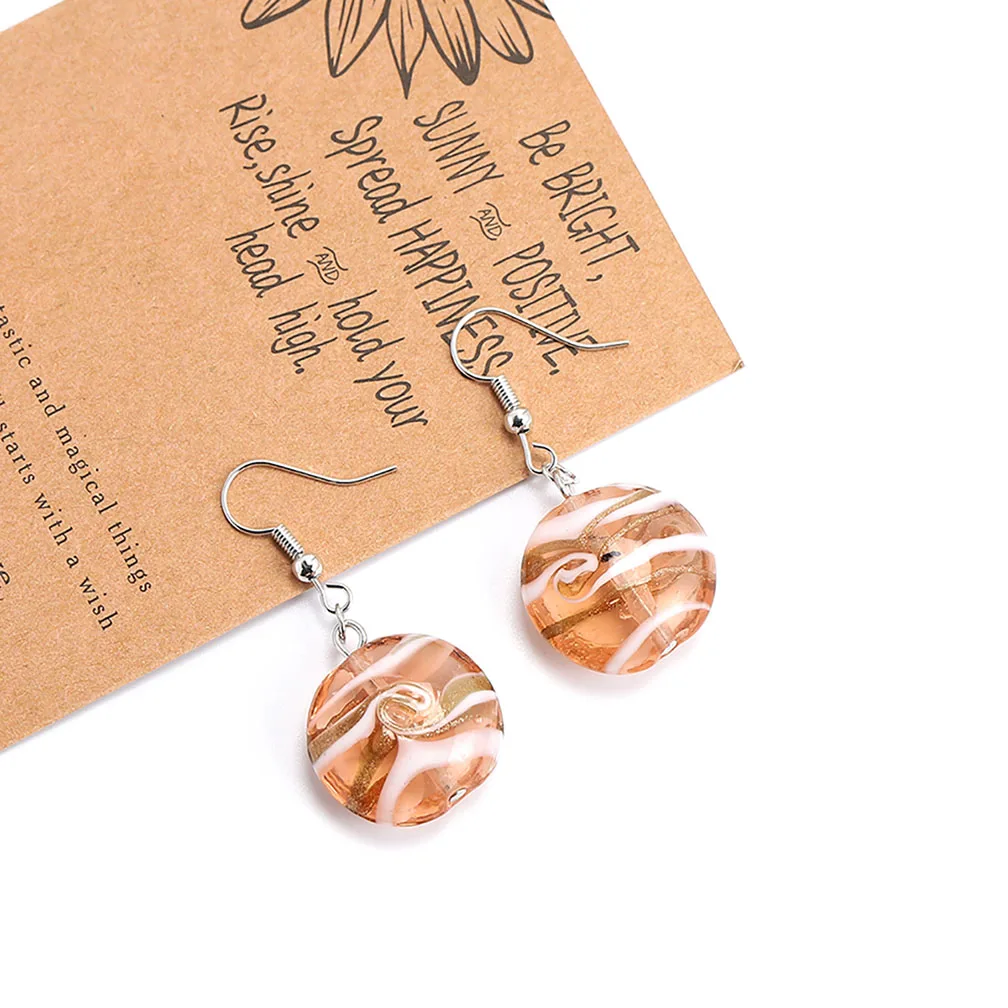 Wholesale Lots 6pairs 6color Hand-made Women's Romatic Heart Silver Plated Elegant Classic Dangle Earrings Murano Glass Earrings