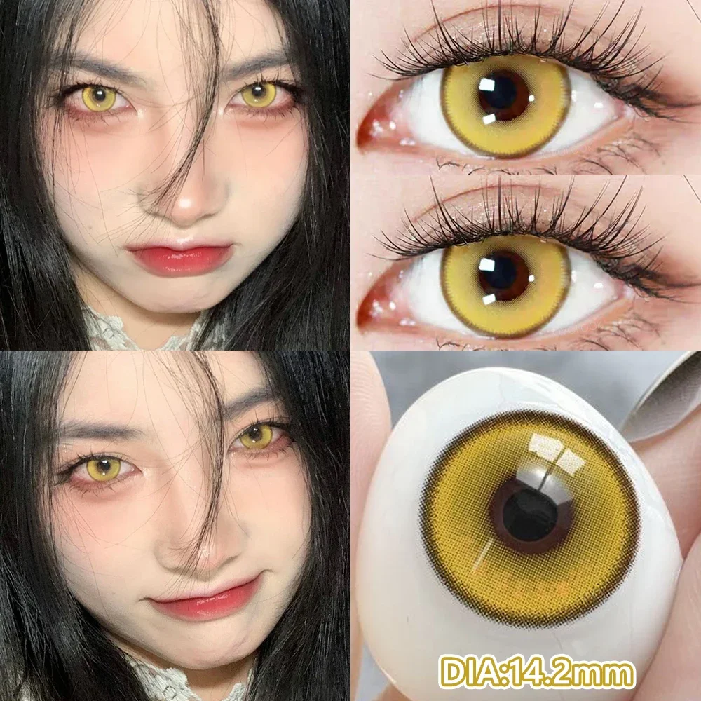 OVOLOOK-2PCS Newest Cosplay Series Colored Contact Lenses for Eyes Halloween Cosmetics Pupils Eye Color Lenses Myopia Green Lens