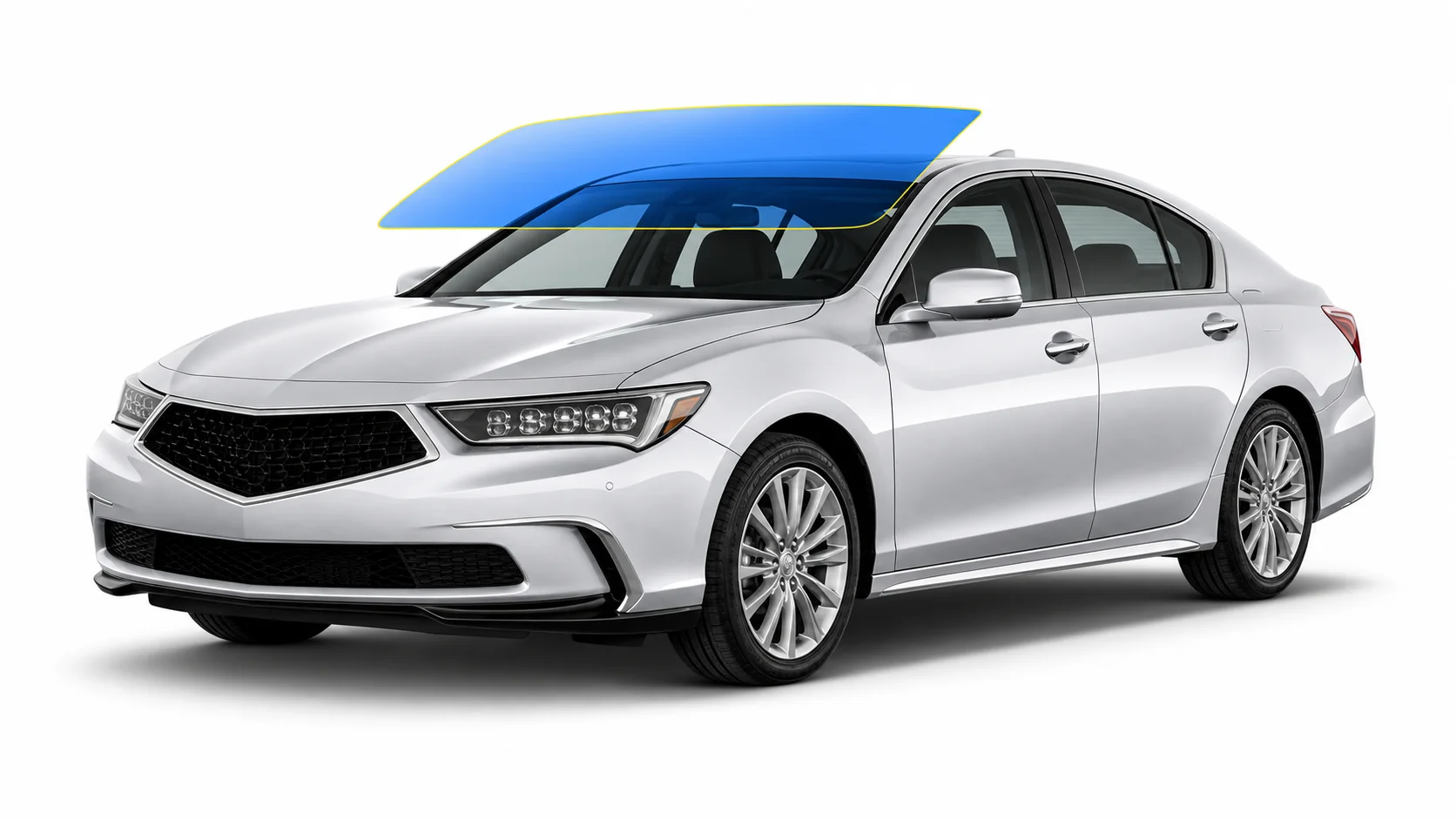 RAVOOY Pre-Cut Front Windshield Protection Film For Acura RLX 4D Sedan 2014-2020 6.5mil Clear TPU UV Blocking Hydrophobic Kit