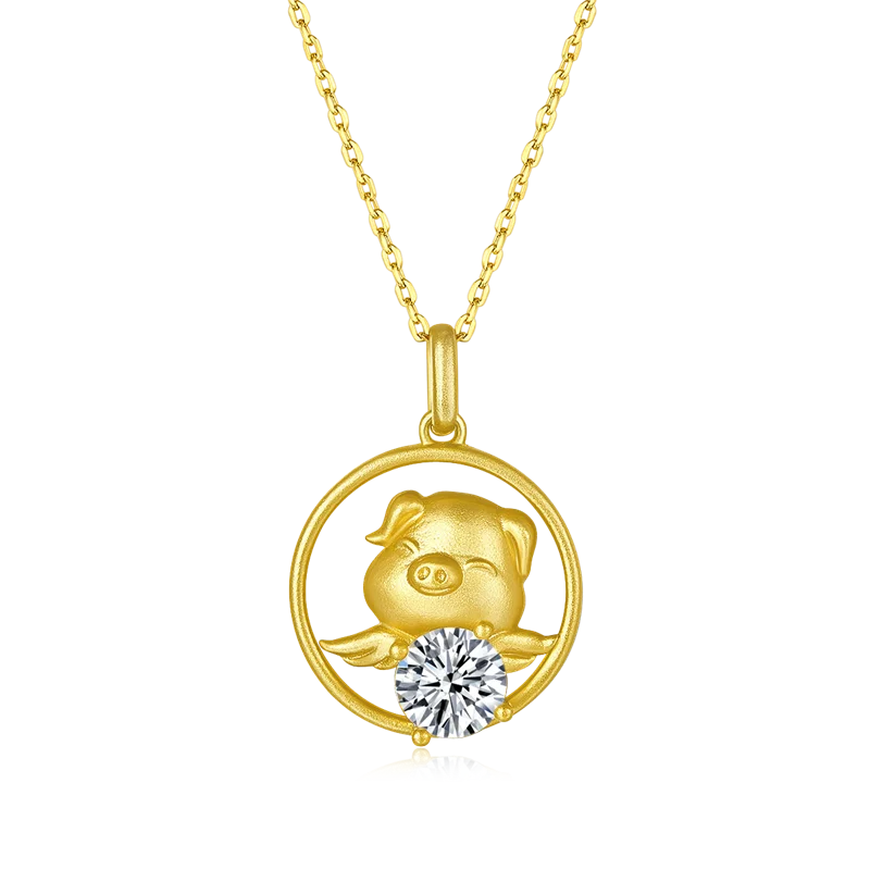 

Twelve Chinese Zodiac Signs Moissanite Necklace Pendant Antique Gold Plated S925 Sterling Silver for Women Party Birthday gift