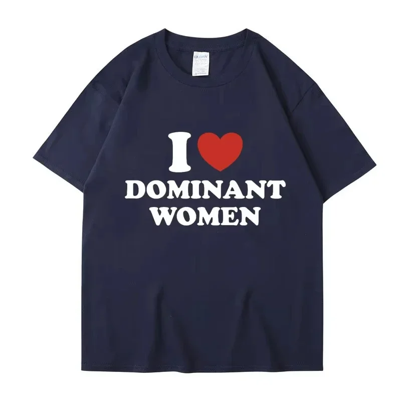 I Love Dominant graphic print t-shirt for women casual fun summer short sleeve personality t-shirt fashionable cotton t-shirts