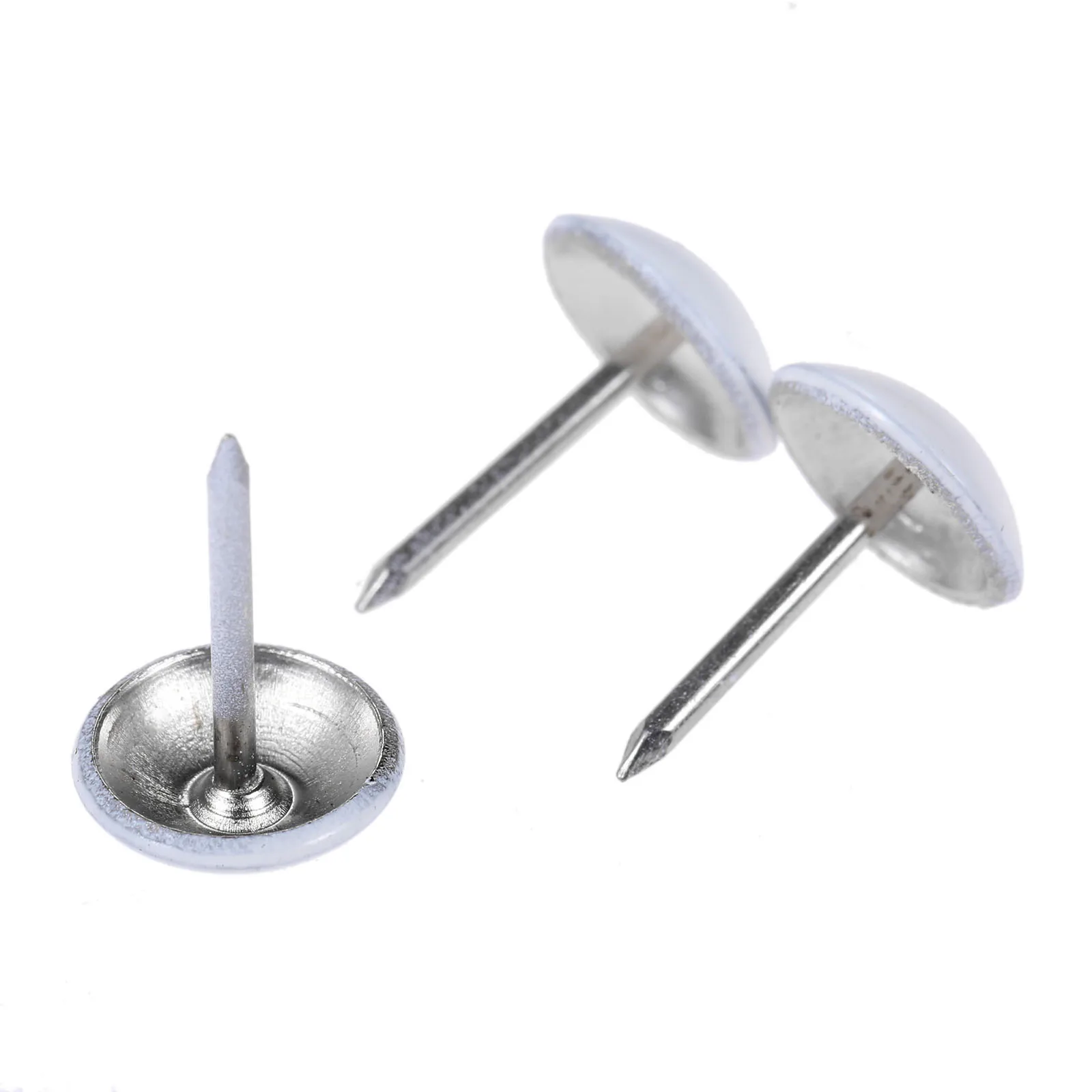 100Pcs White Metal Upholstery Nail Furniture Tack Stud Pushpin Modern Nails Home Accessories 11*17mm Jewelry Case Box Sofa Decor