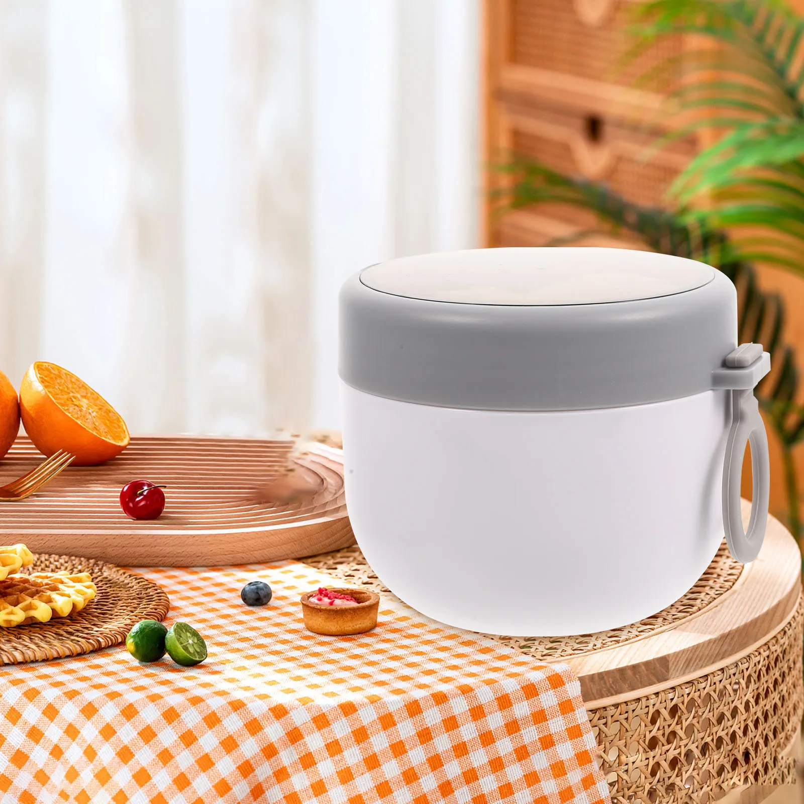 

Stainless Steel Oatmeal Cup Portable Breakfast Container Leakproof Soup Cup Travel Food Handheld Yogurt Small Milk Students