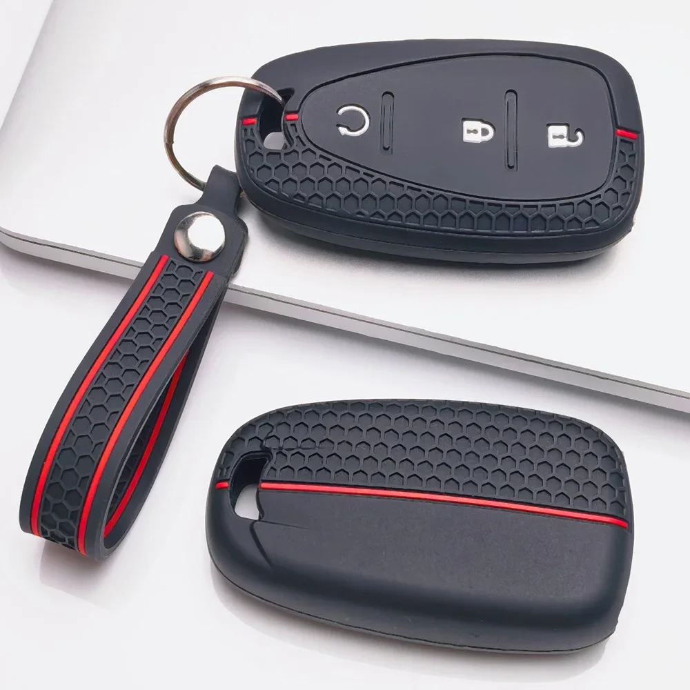 Key Fob Cover for Chevrolet 1500 Equinox Malibu XL Cruze Blazer Trax Camaro Volt Anti-Scratch Shockproof Soft Grip Easy Install view 2