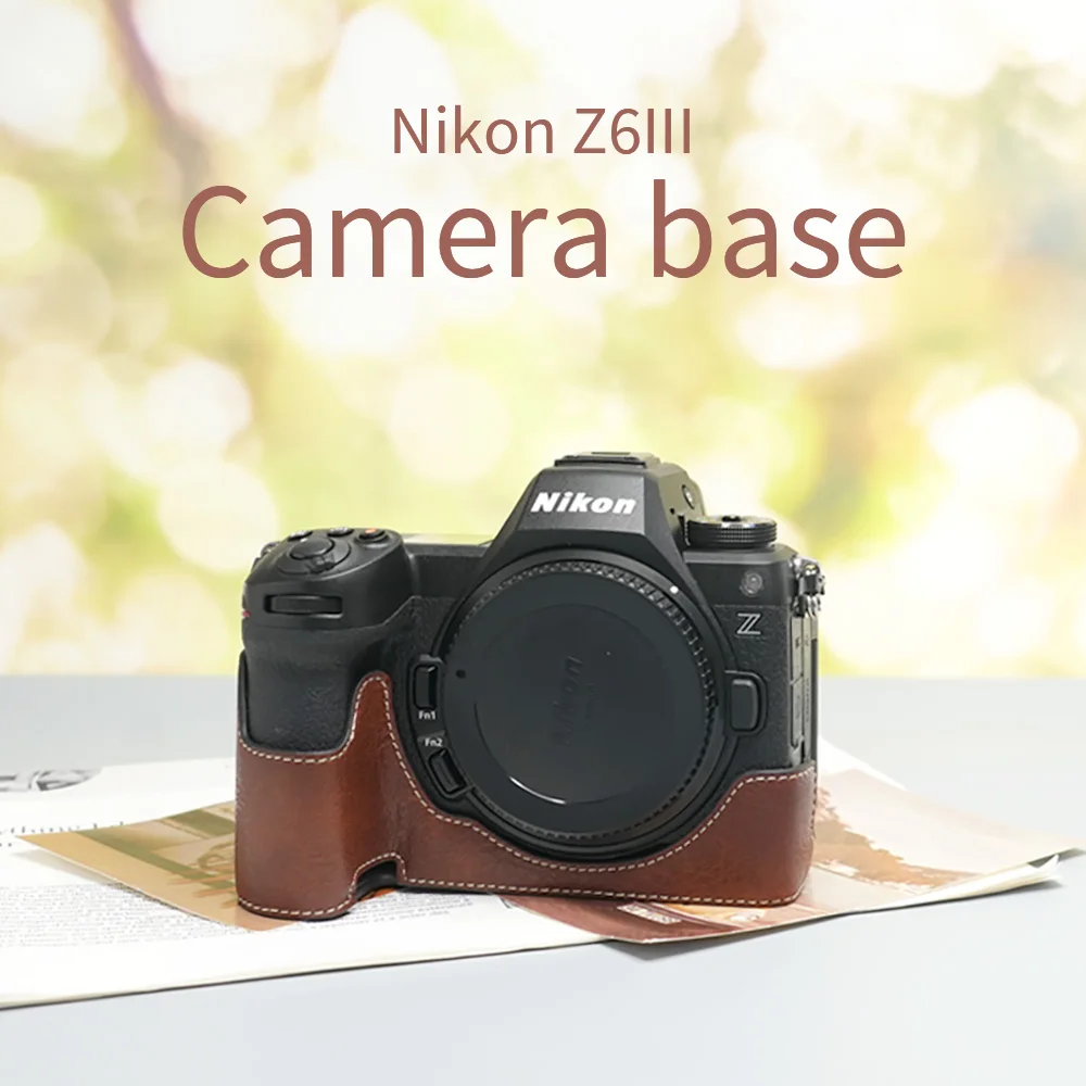 Suitable for Nikon Z6III leather case half set base bag Z6 3rd generation micro single retro base anti drop and anti-collision