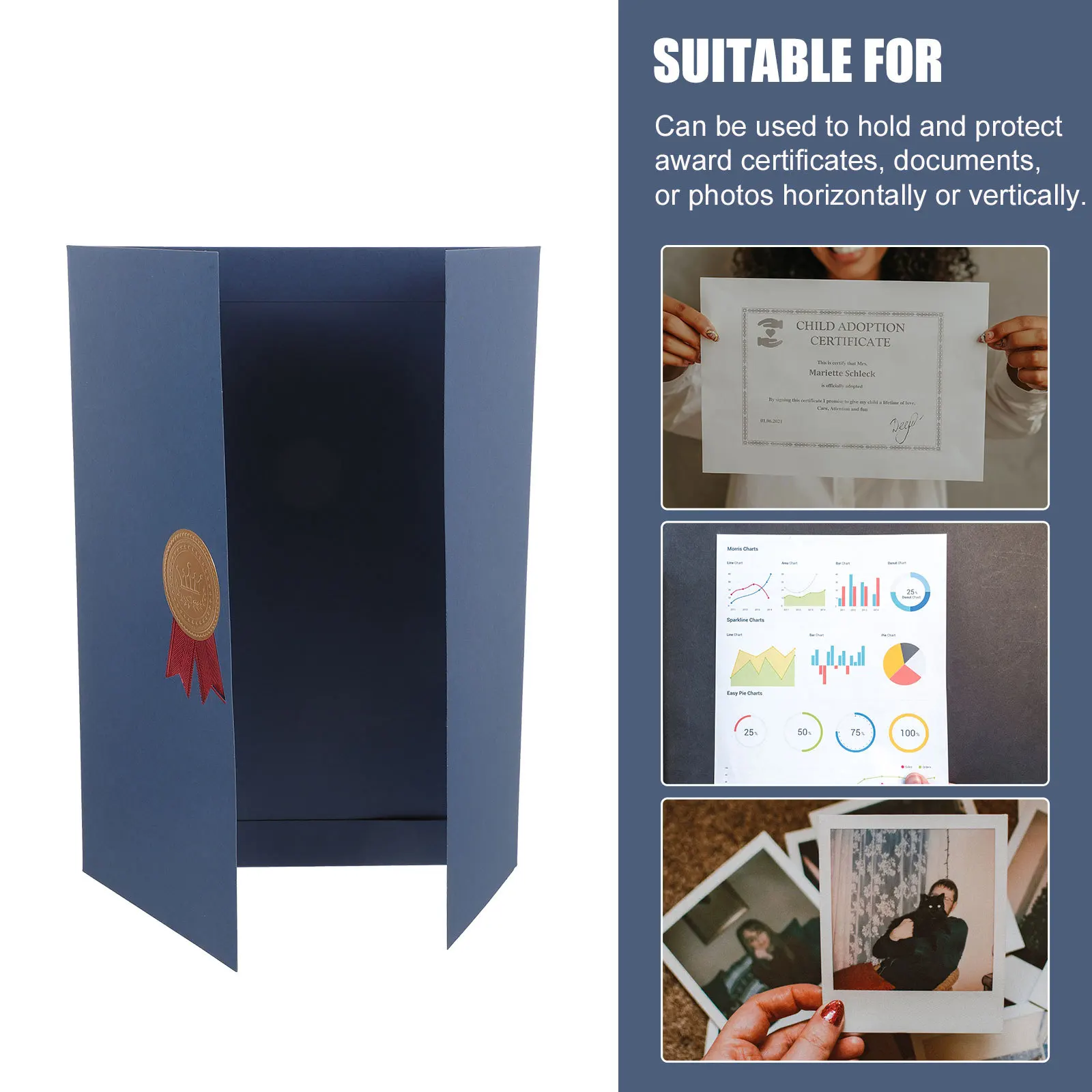 3pcs Certificate Cover Paper Document Holder For Diploma Award Protection Compact Letter Sized Certificate Protective Cover For