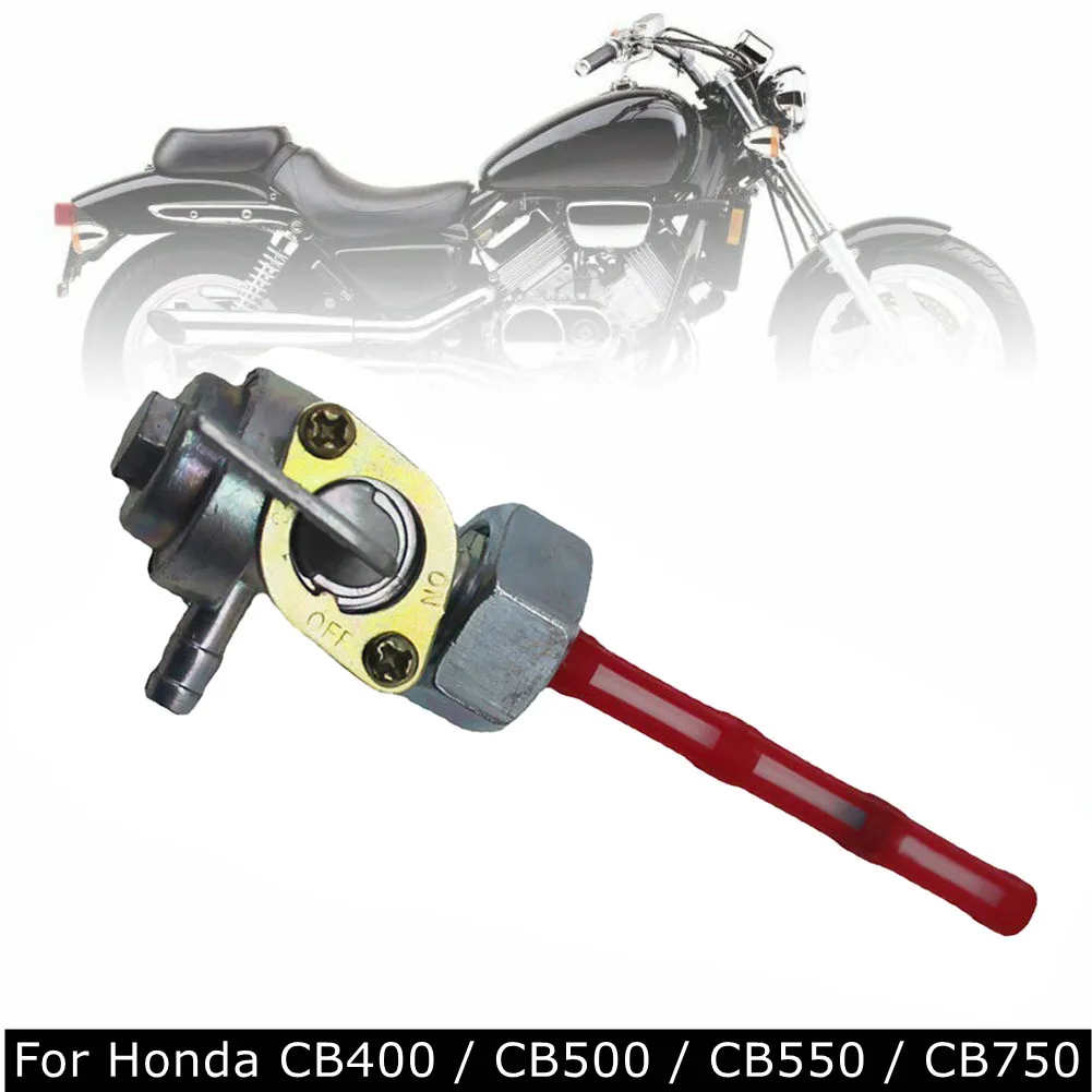 Fuel Tank Switch Valve Petcock Assembly 16x1 5mm, Convenient ON/OFF/RESERVE Options, Suitable for Honda CB750 CB550 CB400 Red