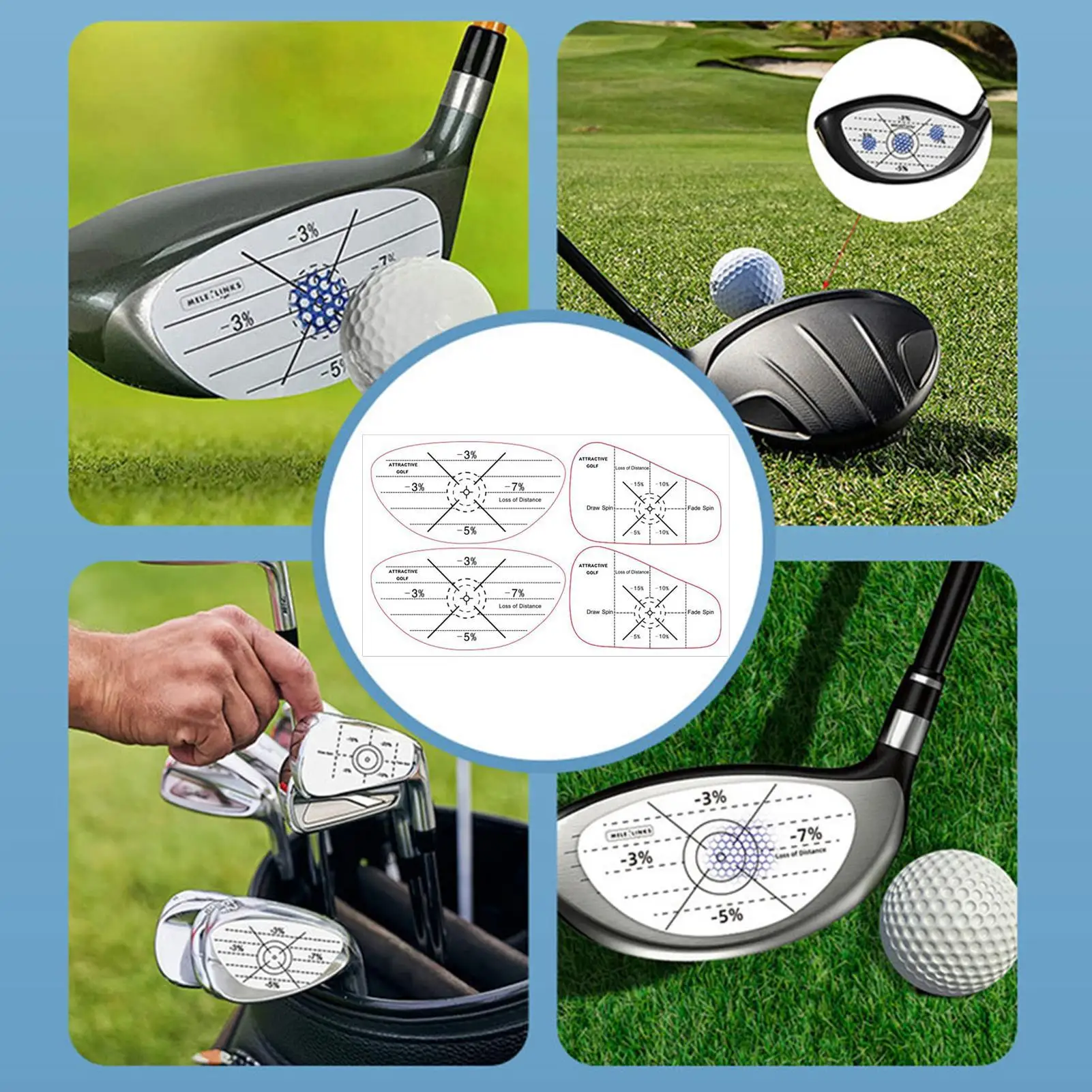 Golf Putting Sticker 10 Sheets Putting Alignment Labels Golf Strike Tape For Women Athlete Swinging Indoor Outdoor Sports