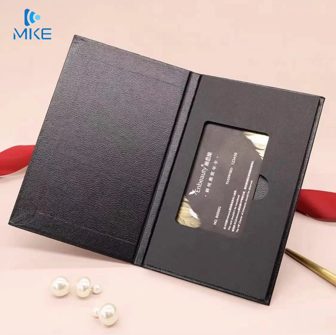 عالية الجودة ماتي الأسود التعبئة والتغليف ورقة صغيرة Vip فتحات بطاقة الائتمان حاملي صناديق بطاقات هدايا الزفاف