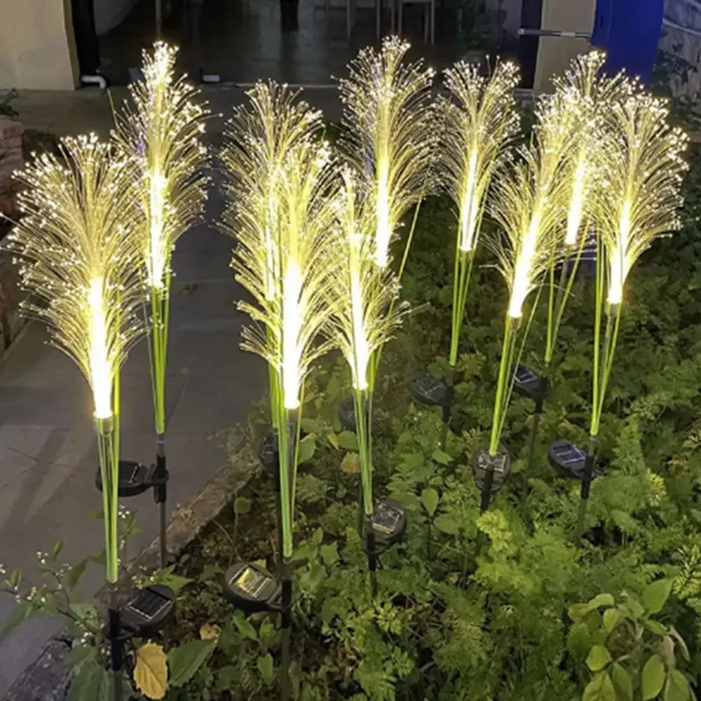 Garden Solar Reed Lights, Outdoor Fiber Light, Waterproof Garden Lamp, Simulation Landscape Lamps for Home, Patio Decoration