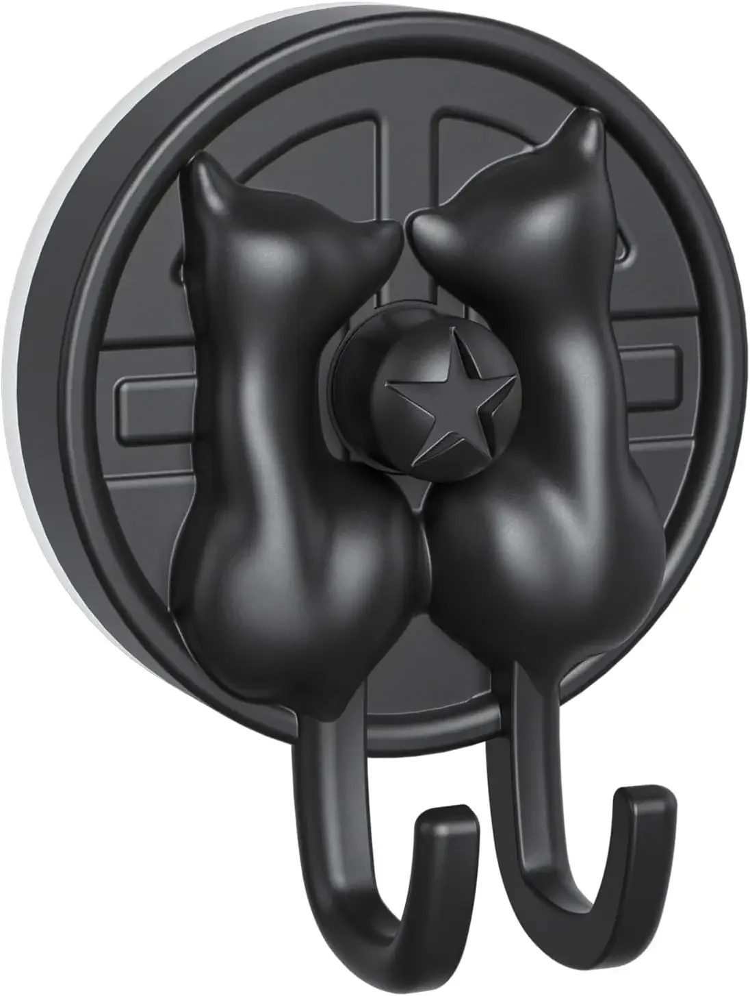 

Double-Cat Suction Hook, 2-Pack, Strong Adhesion & Vacuum, Waterproof Wall Hanger for Towel, Loofah, Coat, Matte Black