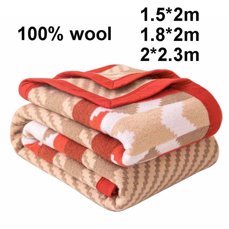 100% Wool Blankets 1.5*2/1.8*2/2*2.3m Warm Comforter Red Wool Blankets For Winter Spring Autumn Bedding Sofa Dormitory Camping