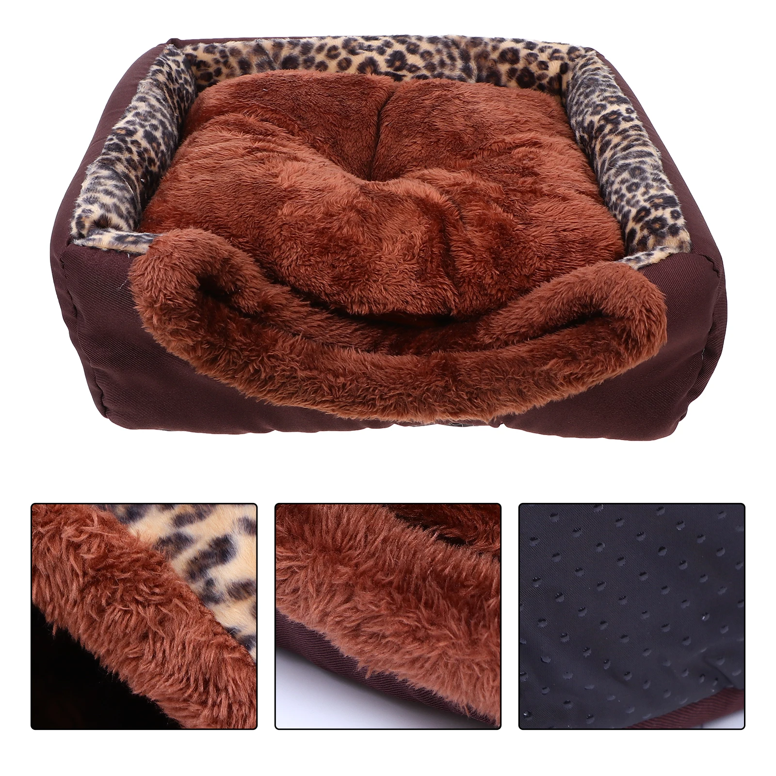 

1pc Cat Bed Four Seasons Foldable Pet House Non-Slip Base Reversible Roof Cushion Fleece Mat For Cat