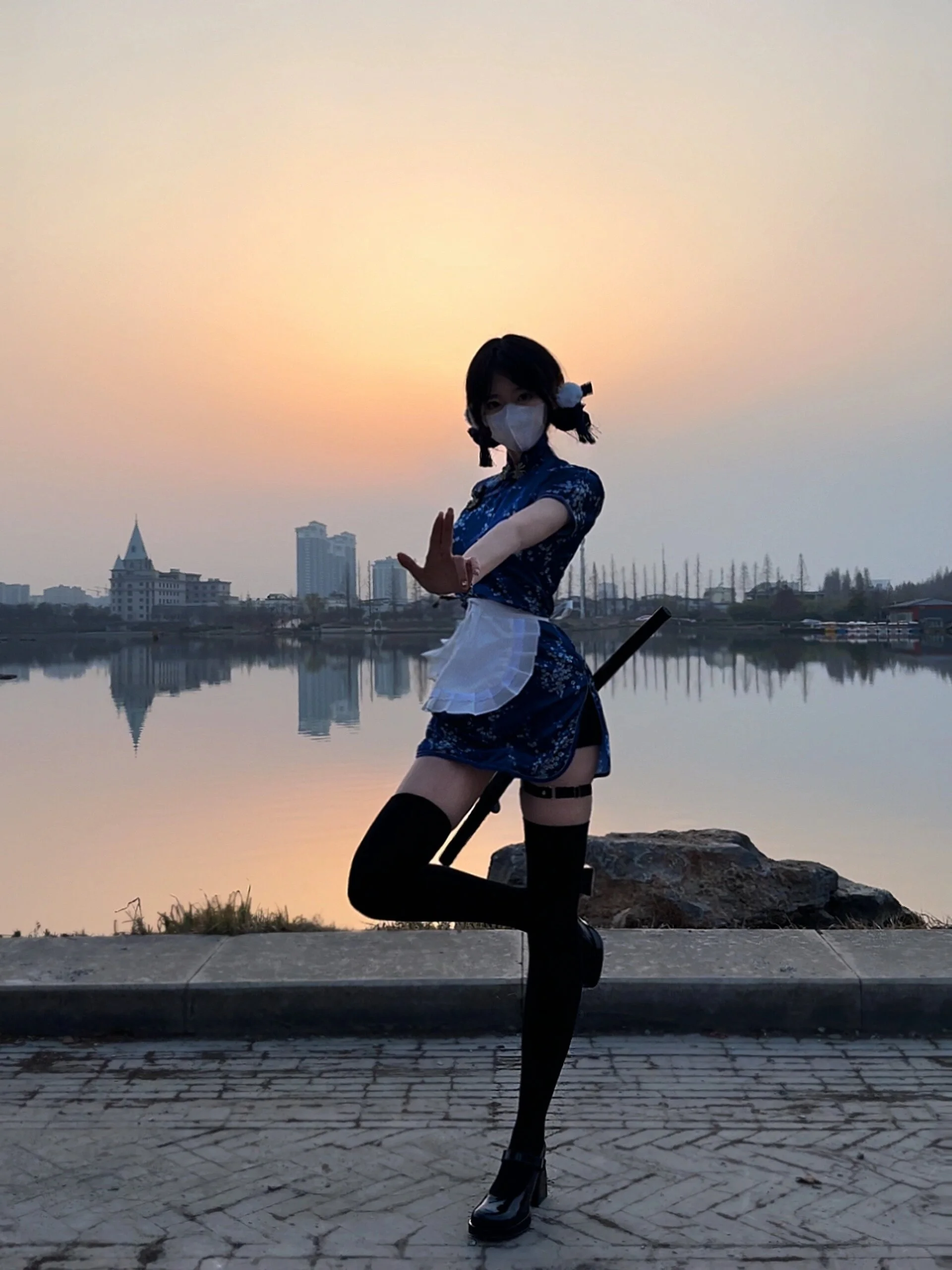 Nowy chiński Sle Dr loween Cisas Cosplay orm ort Sve Maid orm ort Flag Robe Daily Wear