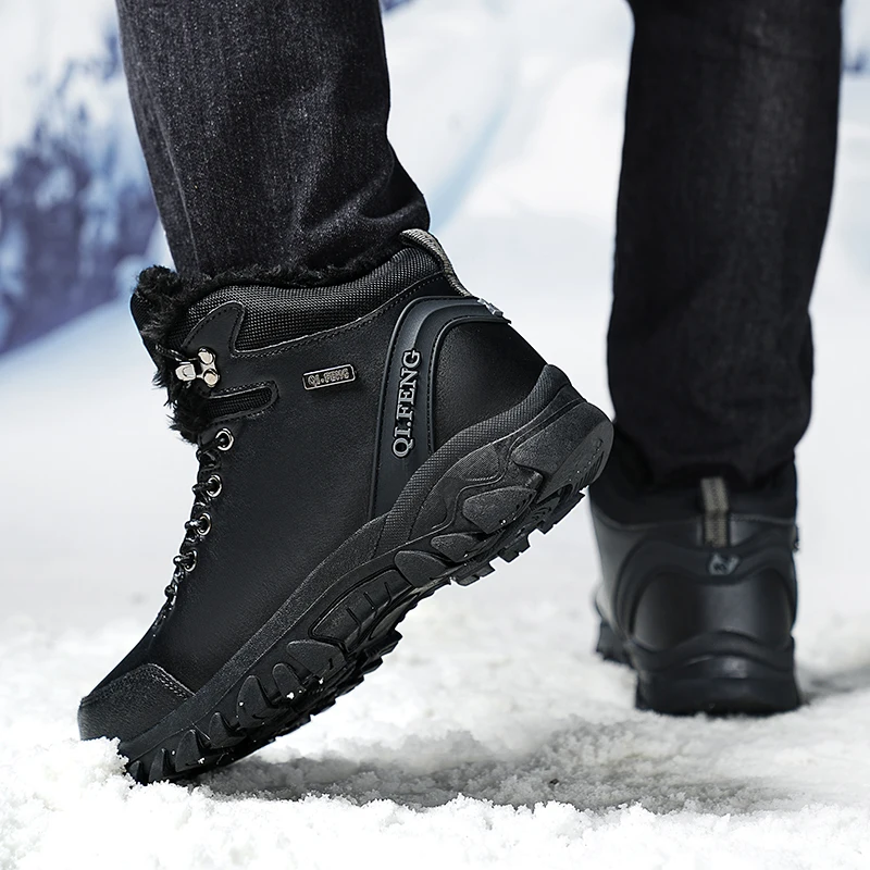 

Зимняя походная обувь, мужская теплая удобная спортивная обувь с высоким берцем, мужская уличная нескользящая мужская обувь на шнуровке, женская обувь
