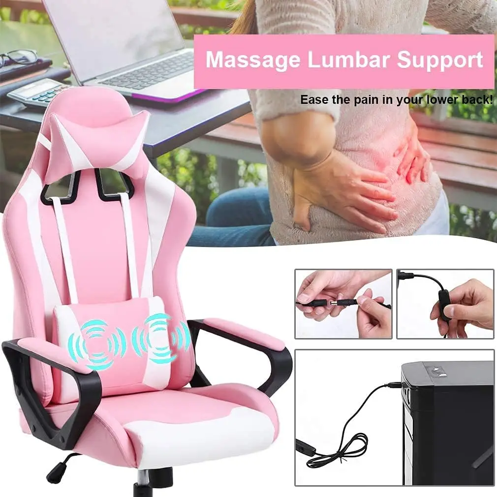 

Racing Style Gaming Chair Office Chair High Back Computer Chair Leather Desk Chair Ergonomic Executive Chair Adjustable Video