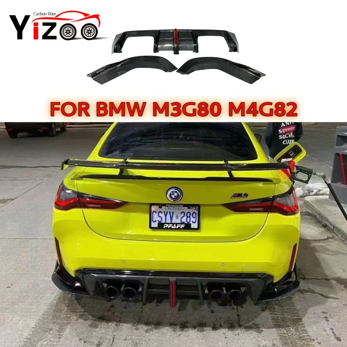 

Dry Carbon Fiber Rear Lip Diffuser For BMW M3 G80 M4 G82 G83 Coupe AE Style 2021+ Back Bumper Spoiler Body Kit