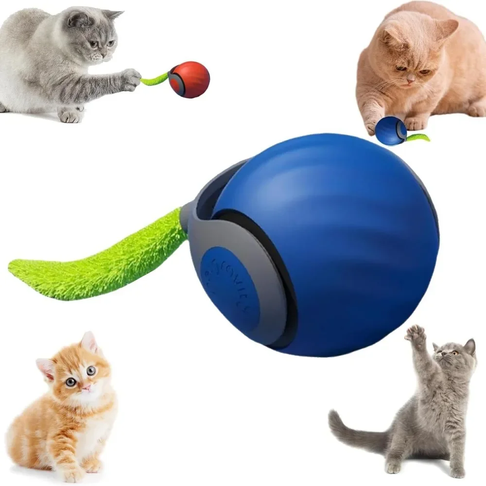 Juguetes para gatos Speedy Tail 2,0, pelota de juguete interactiva inteligente para gatos de nueva generación 20225, ajuste de dos velocidades, pelota de juguete para gatos en movimiento automático
