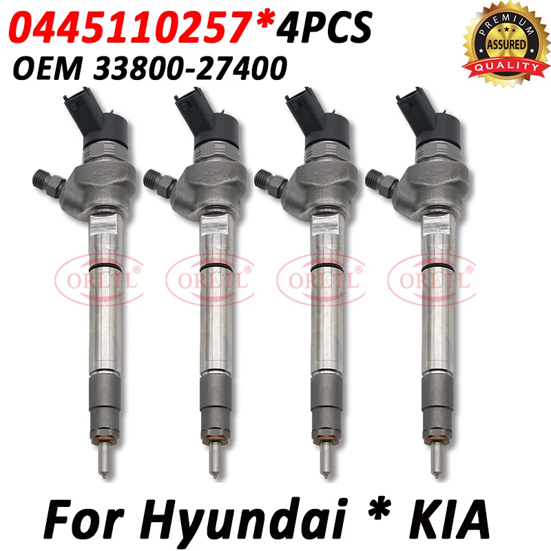 CRDI FUEL INJECTOR 33800-27400 FOR HYUNDAI DIESEL NOZZLE 0 445 110 257 FOR KIA 0445110257 4PCS