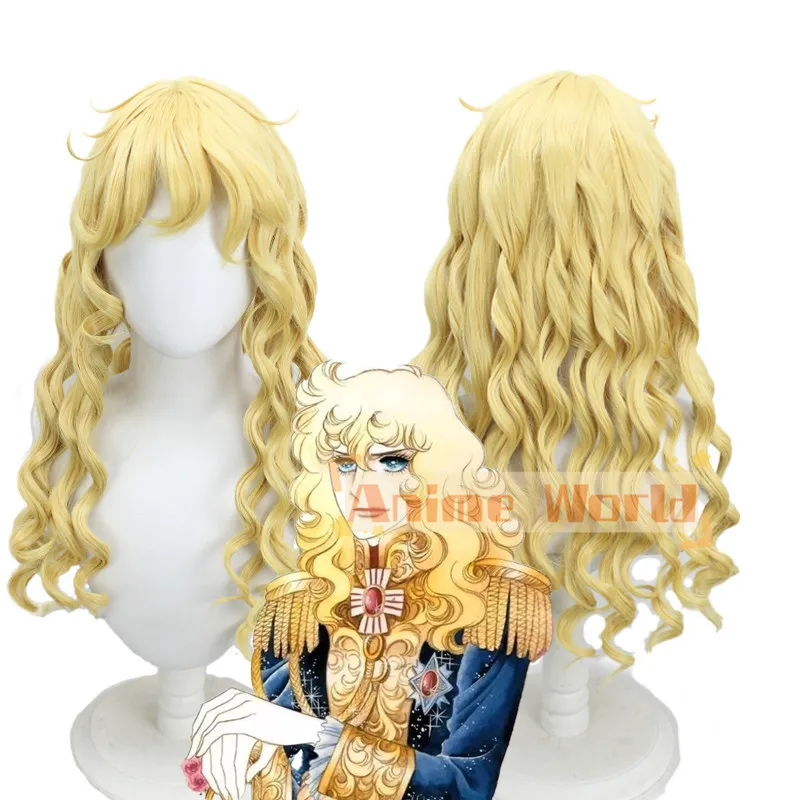 

Anime The Rose of Versailles Oscar François de Jarjayes Cosplay Wig Halloween Carnival Party Props Synthetic Hair + Wig Cap