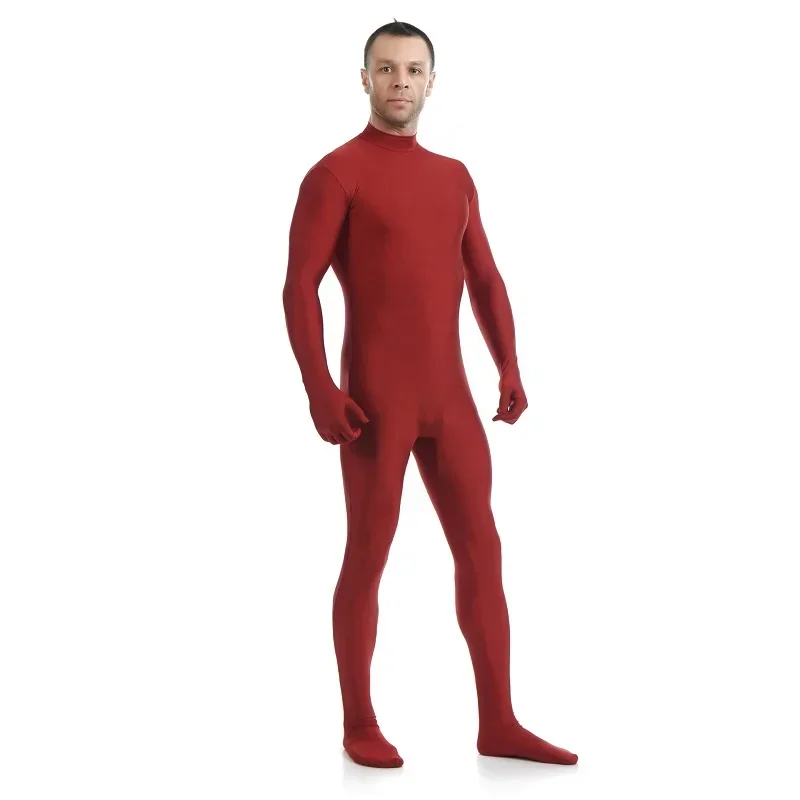 Tuta intera a collo alto Dancewear Kid Adult Lycra Zentai Suit Custome tuta attillata in pelle Unisex