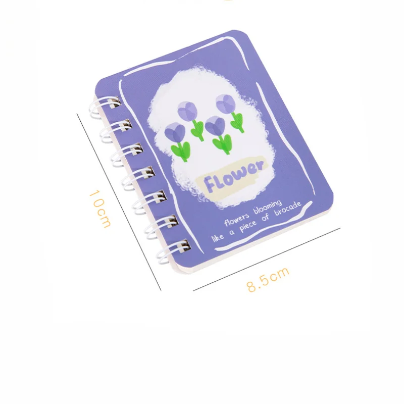 Kawaii Flower Tulip Cover Loose Leaf Spiral Notebook 80 Sheets Dairy Writing Planner Memo Pad Notepad Aesthetic Stationery