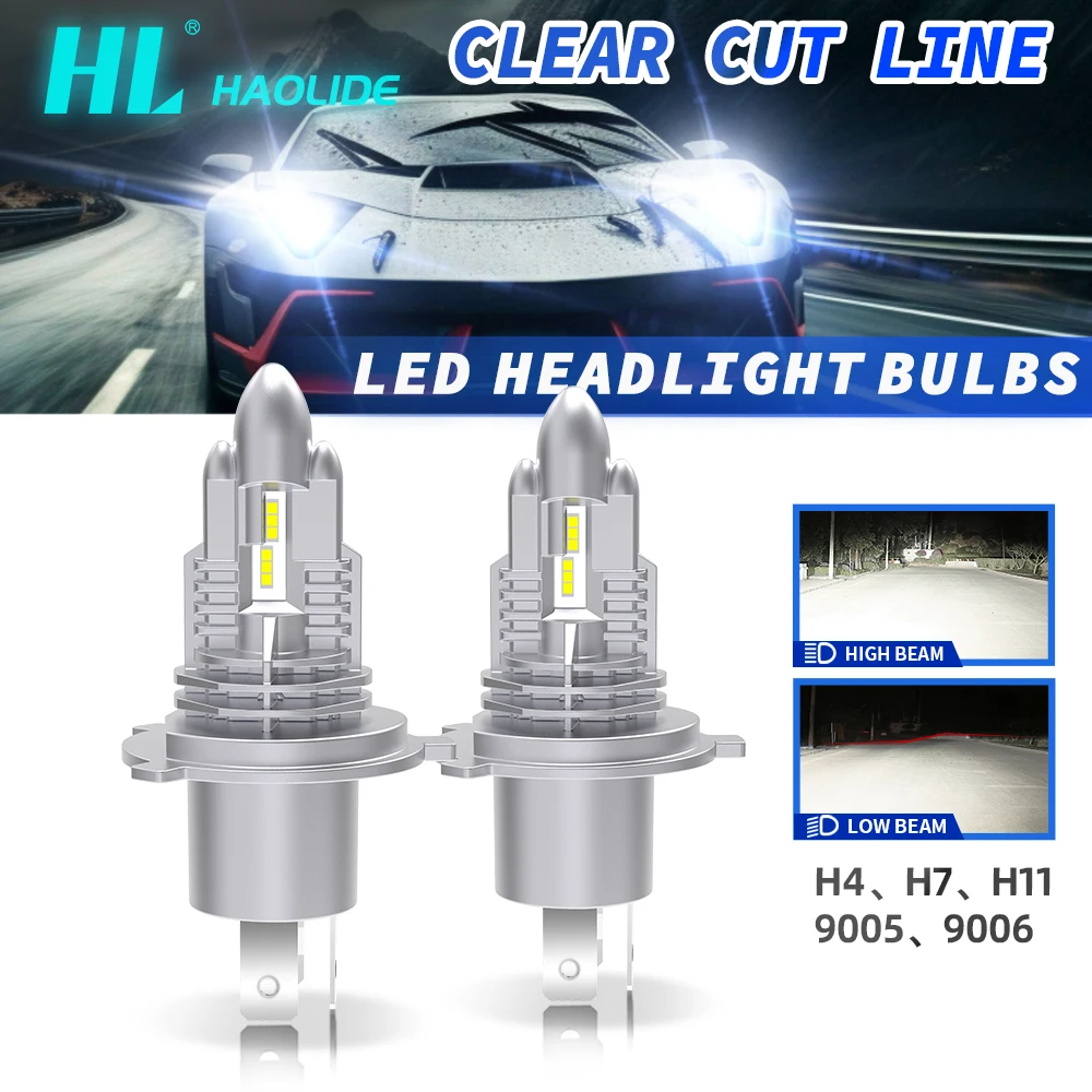 HL  Mini High Power LED Headlight Bulb H4 H7 H11 9005 Super Bright IP68 Car LED Headlamp Auto Lighting Accessories off-road use