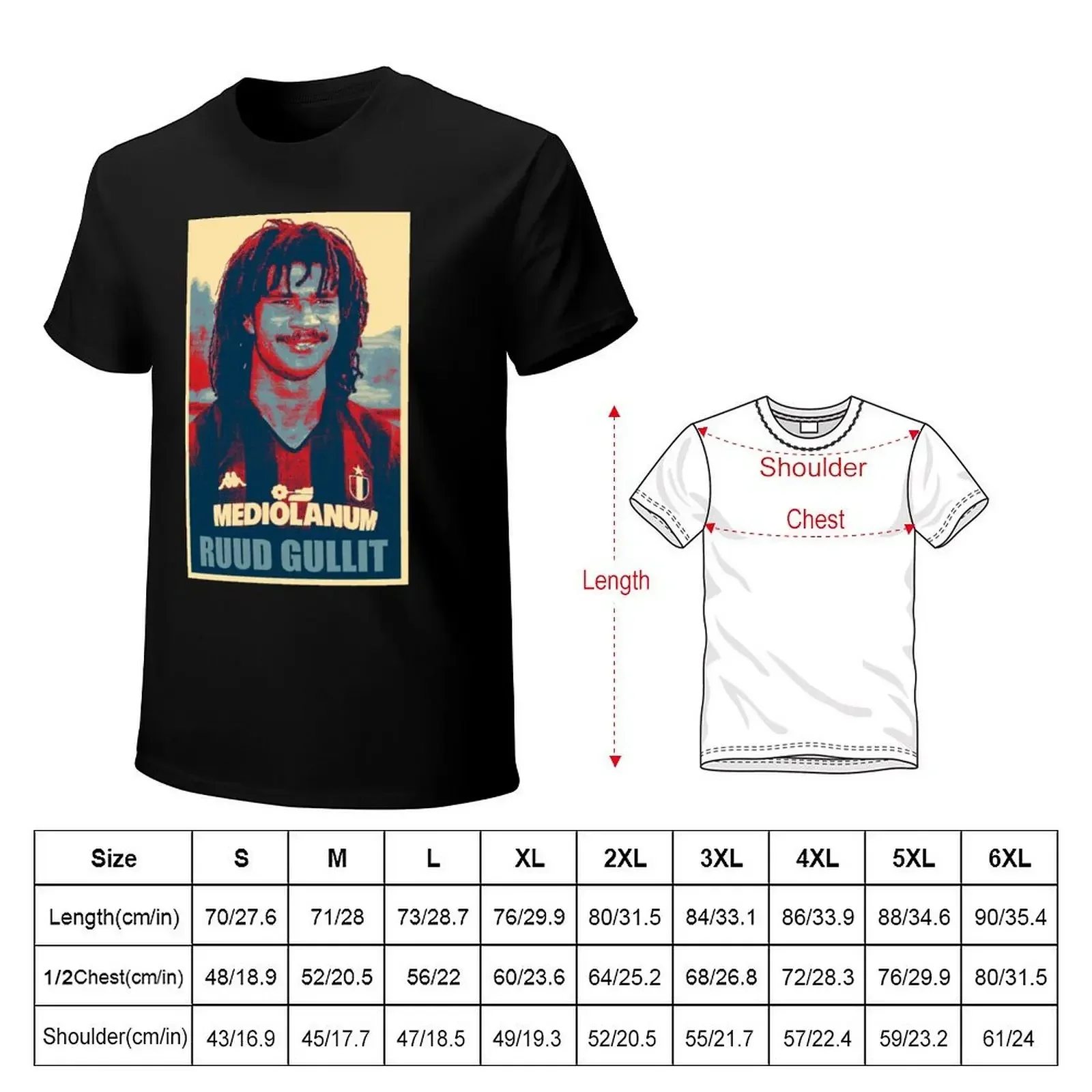 Ruud Gullit T-shirt vintage clothes plain mens clothing