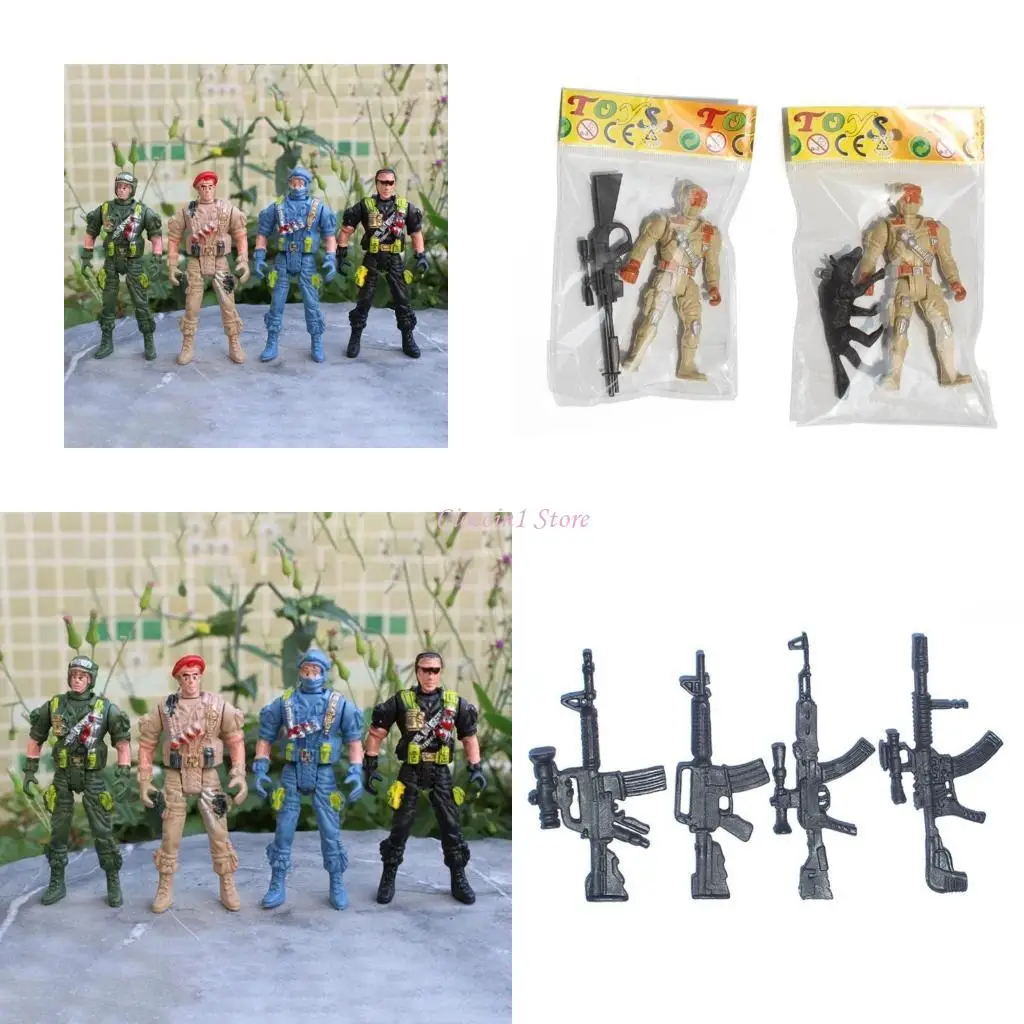 Y1UB 8pcs/set soldado conjunta conjunta del ejército móvil 4 pulgadas acción modelo juguete