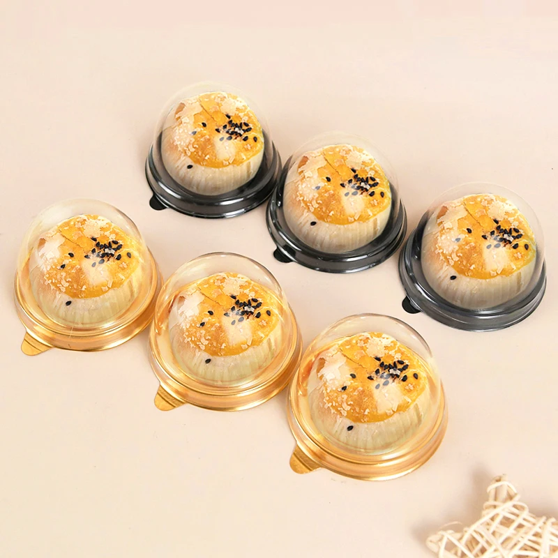 10pcs/lot Clear Plastic Cake Boxes Disposable Dessert Cupcake Baking Packaging Trays Boxes Cookie Egg Tart Pastry Box